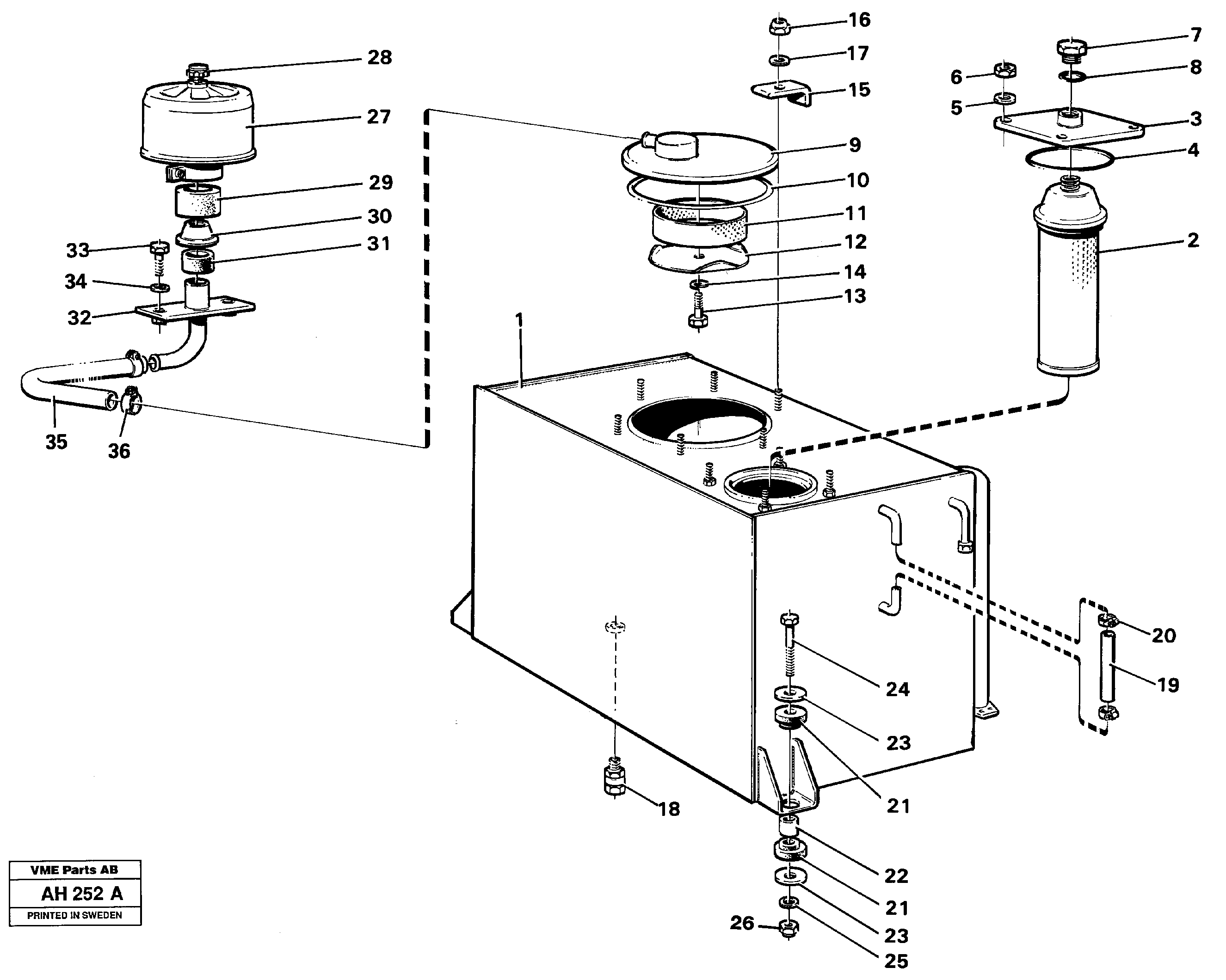 Схема запчастей Volvo L90B - 39037 Гидробак L90B VOLVO BM VOLVO BM L90B