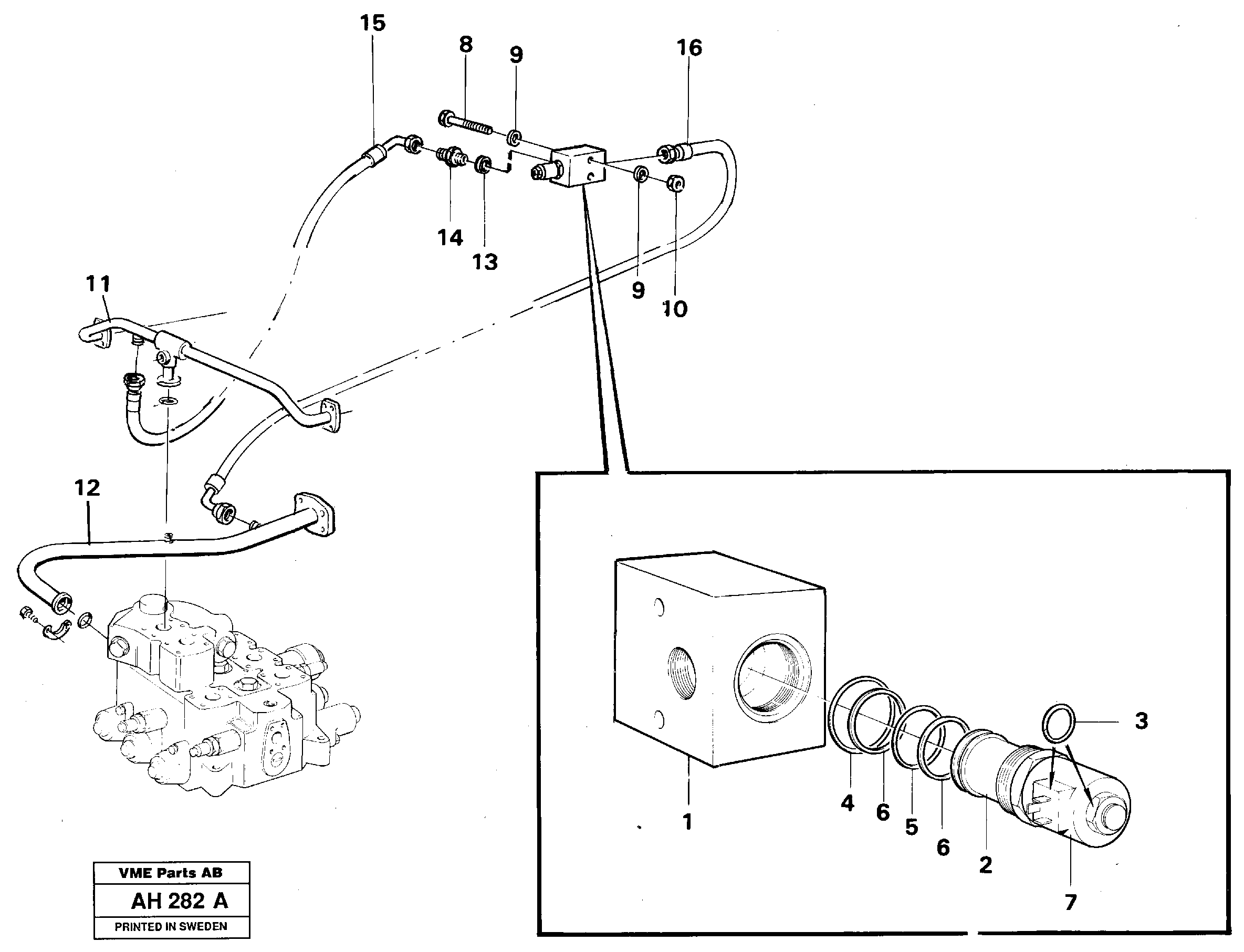 Схема запчастей Volvo L90B - 39039 Single acting lifting function L90B VOLVO BM VOLVO BM L90B