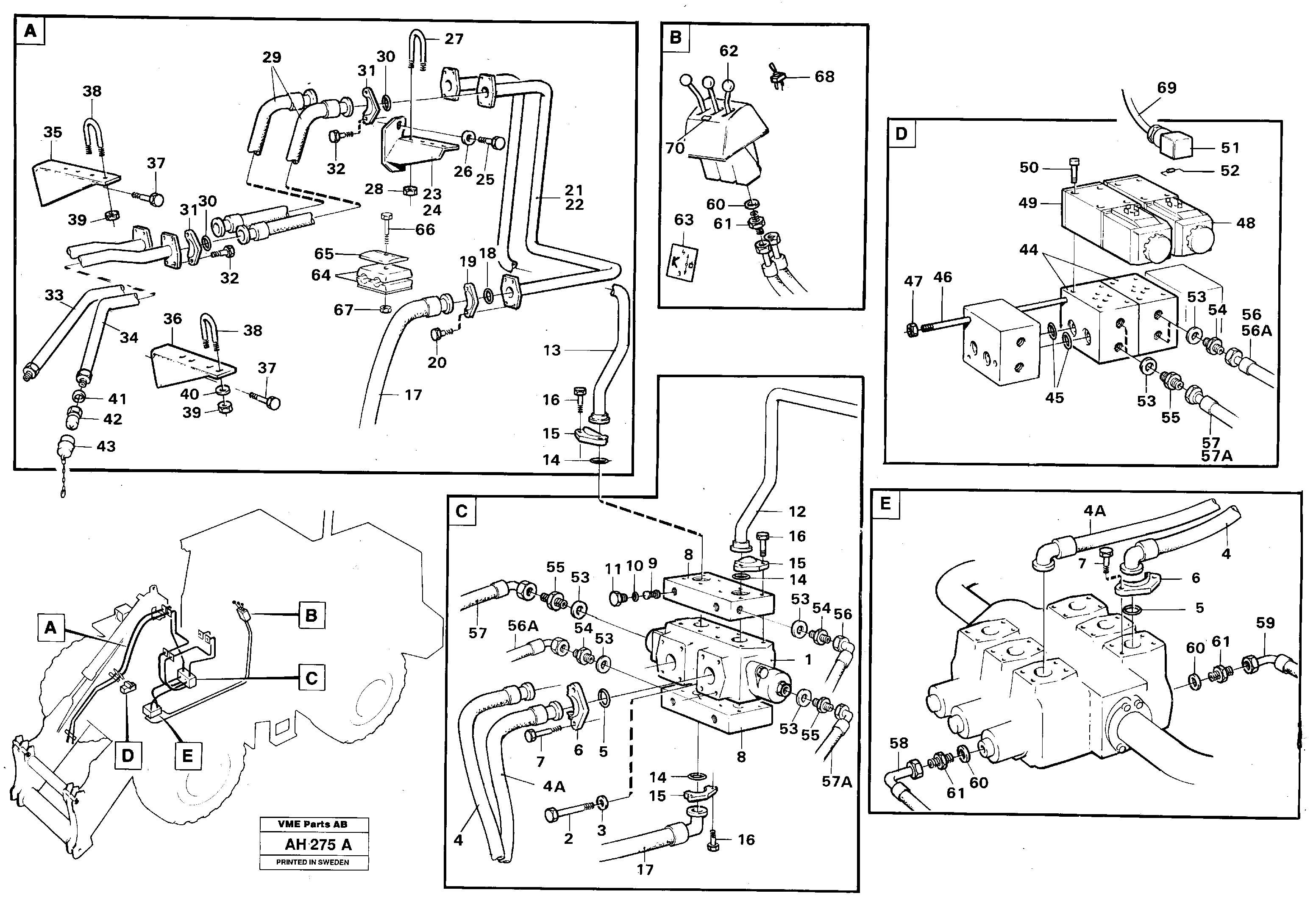 Схема запчастей Volvo L90B - 50585 Extra hydraulic equipment, 3rd and 4th function L90B VOLVO BM VOLVO BM L90B