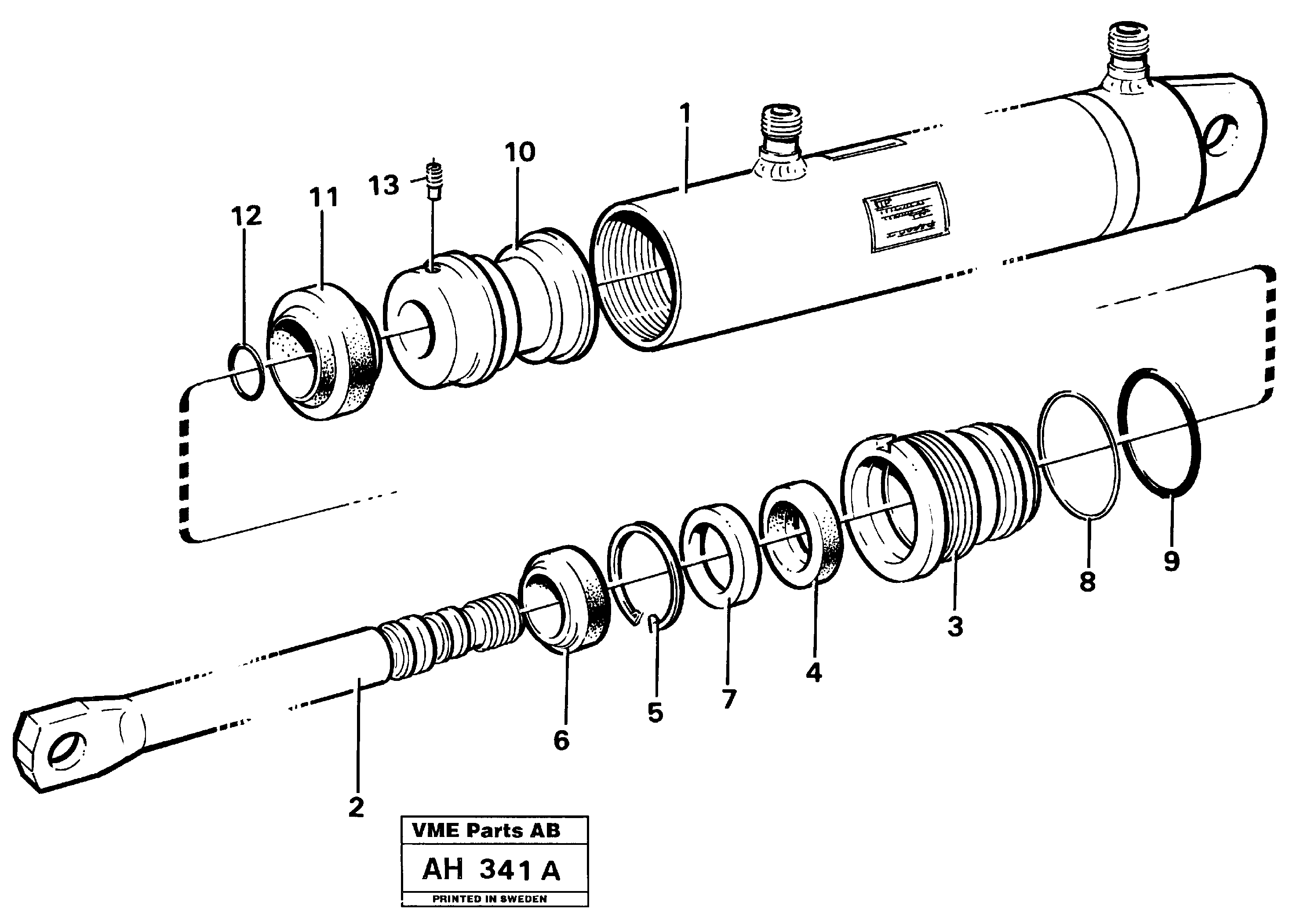 Схема запчастей Volvo L90B - 14593 Гидроцилиндр L90B VOLVO BM VOLVO BM L90B