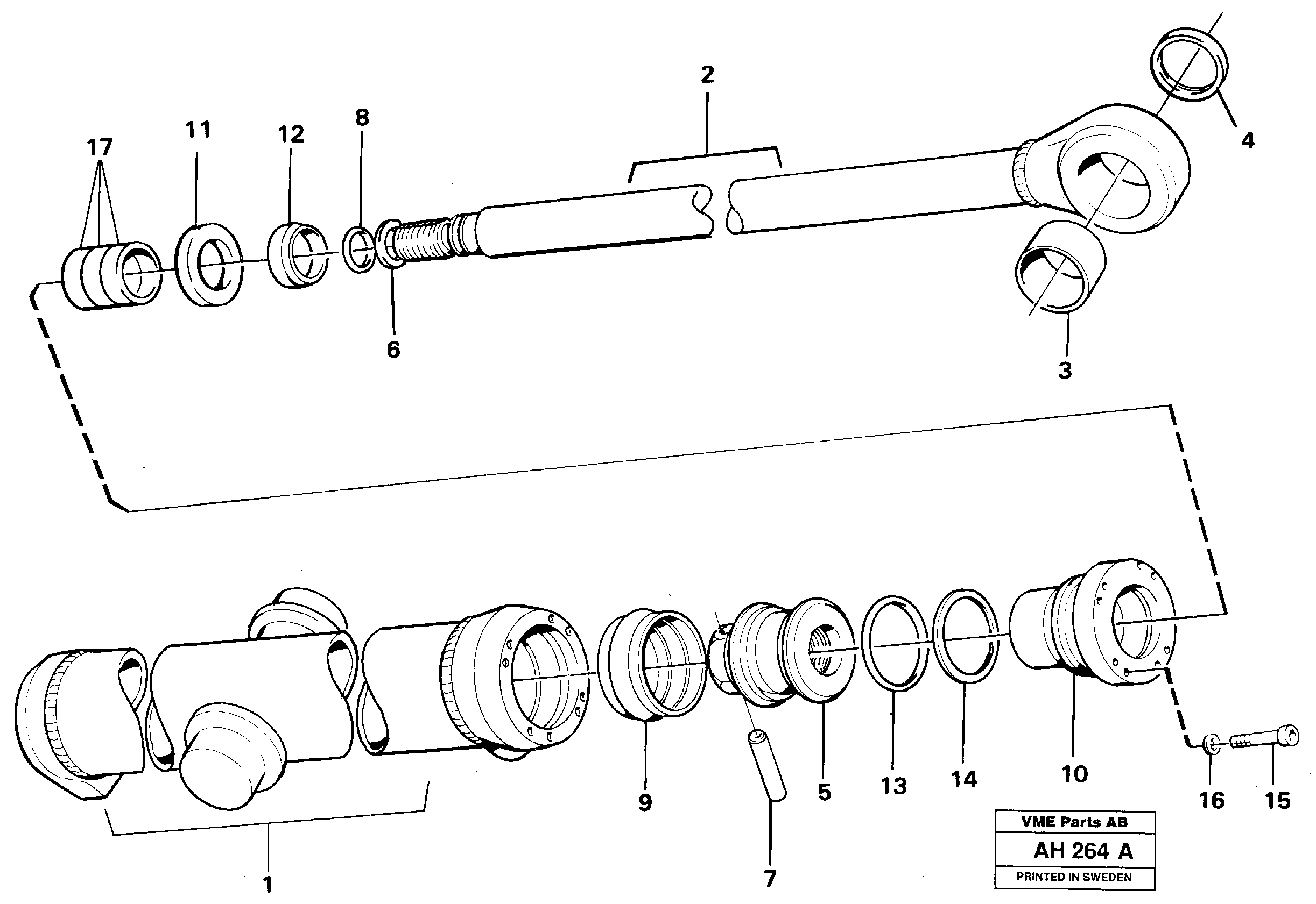 Схема запчастей Volvo L90B - 30711 Гидроцилиндр (цилиндр) подъемный L90B VOLVO BM VOLVO BM L90B