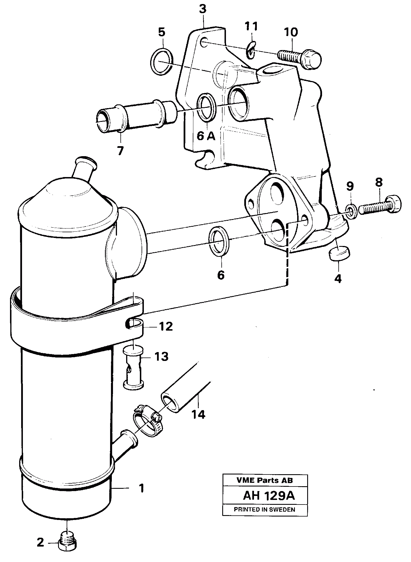 Схема запчастей Volvo L90B - 12085 Масляный радиатор L90B VOLVO BM VOLVO BM L90B
