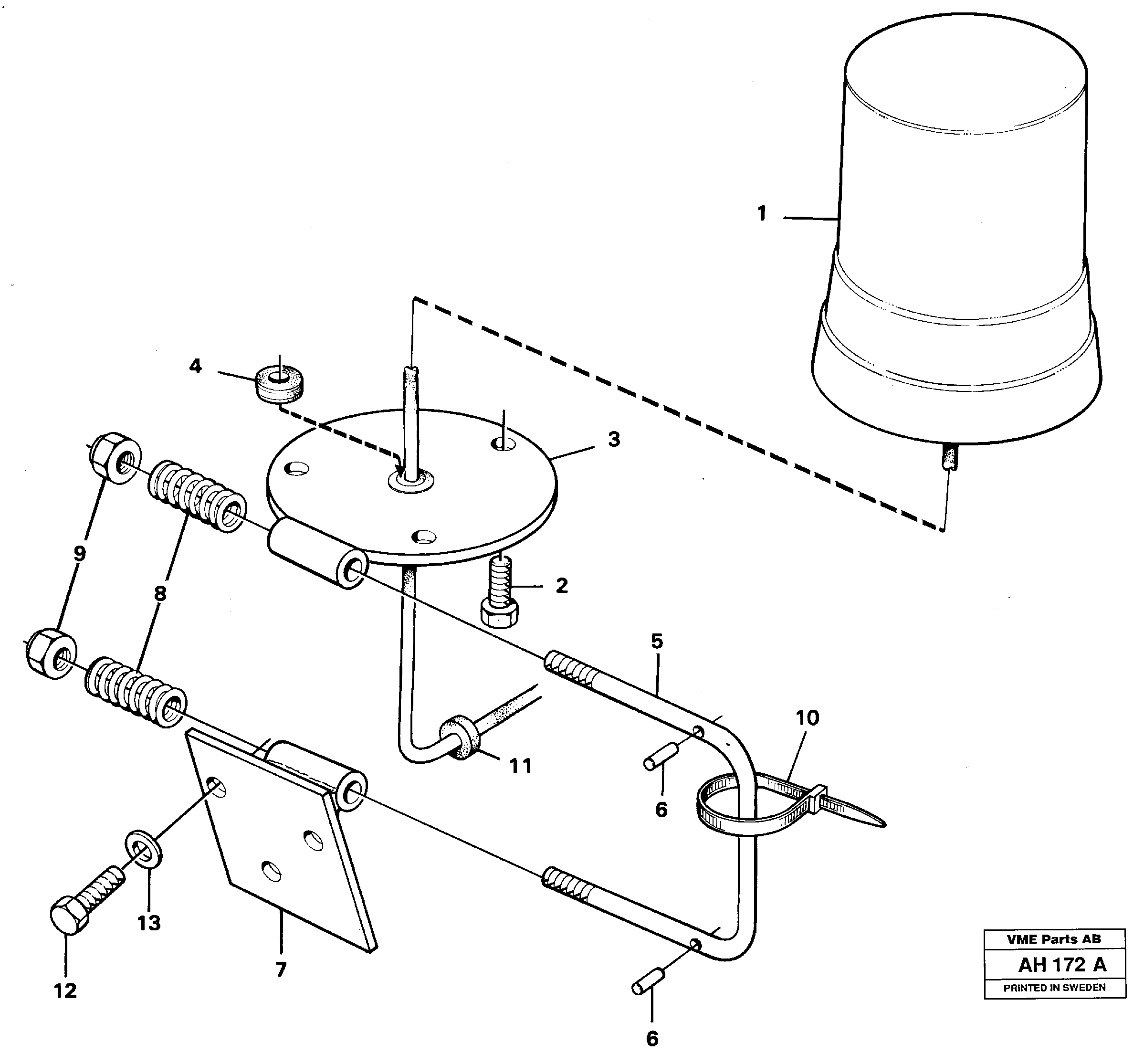 Схема запчастей Volvo L90B - 21264 Rotating beacon L90B VOLVO BM VOLVO BM L90B