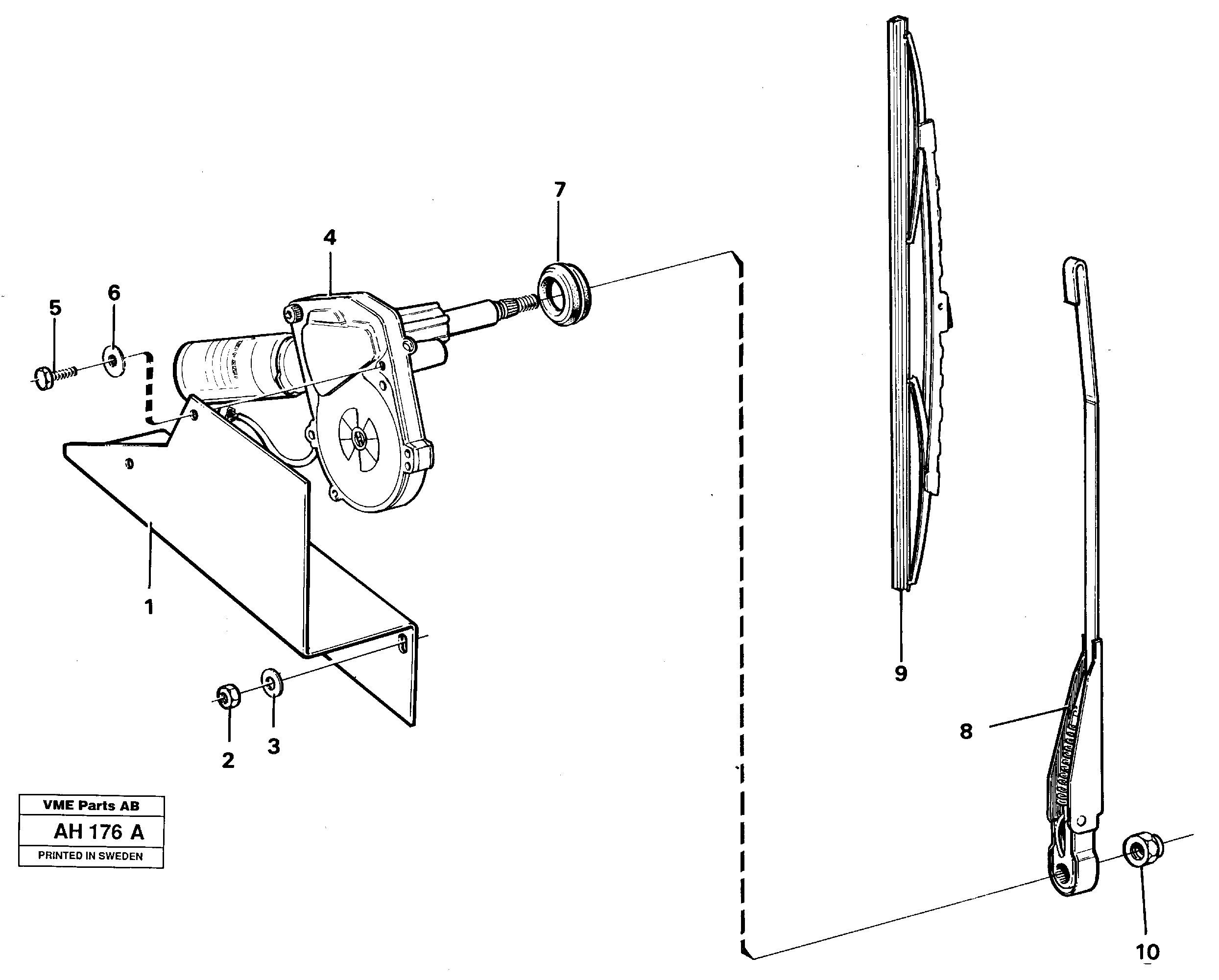 Схема запчастей Volvo L90B - 50934 Windshield wiper, rear L90B VOLVO BM VOLVO BM L90B
