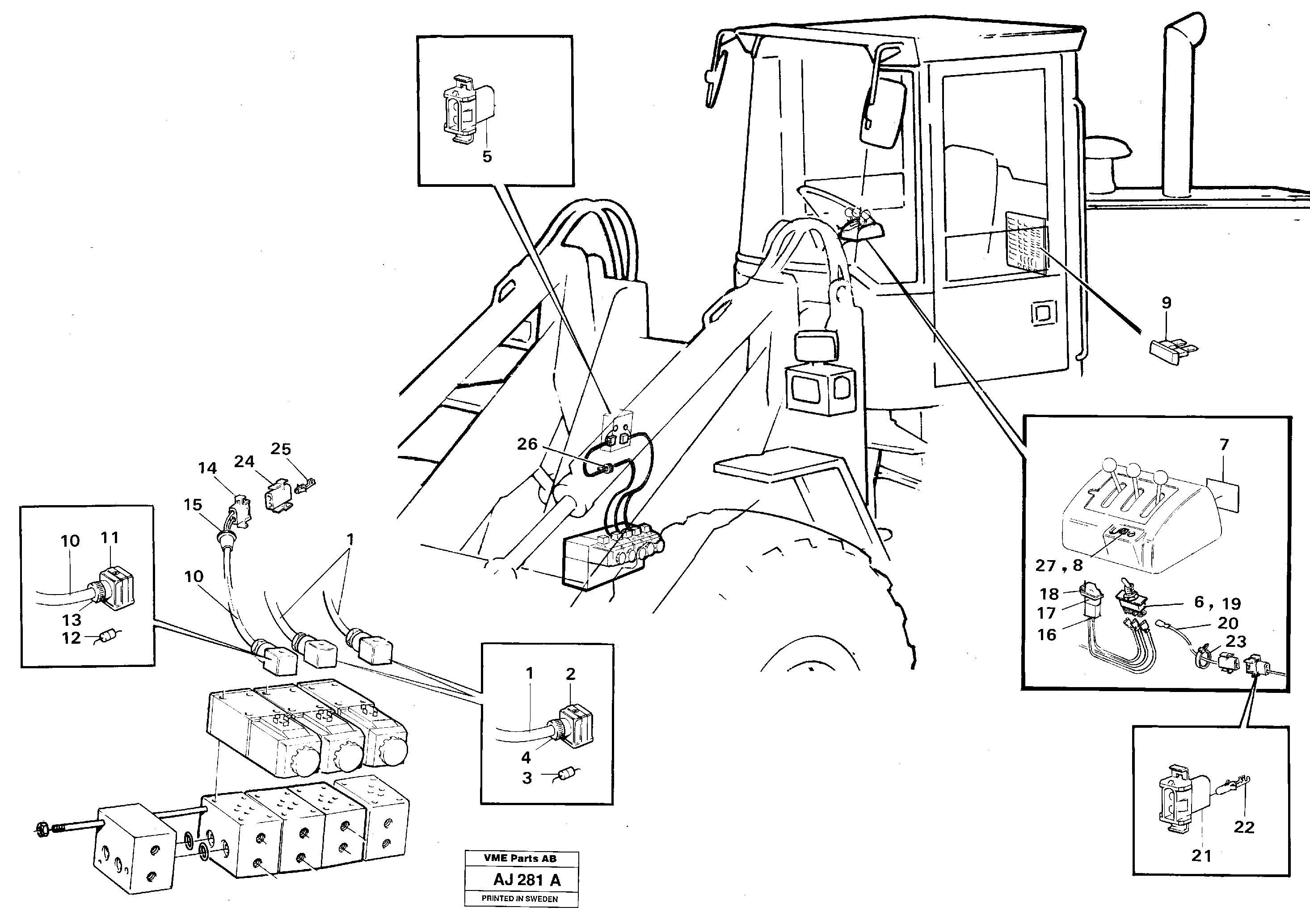 Схема запчастей Volvo L120B - 21426 Cable harness for 3rd, 4th and 5th function L120B VOLVO BM VOLVO BM L120B
