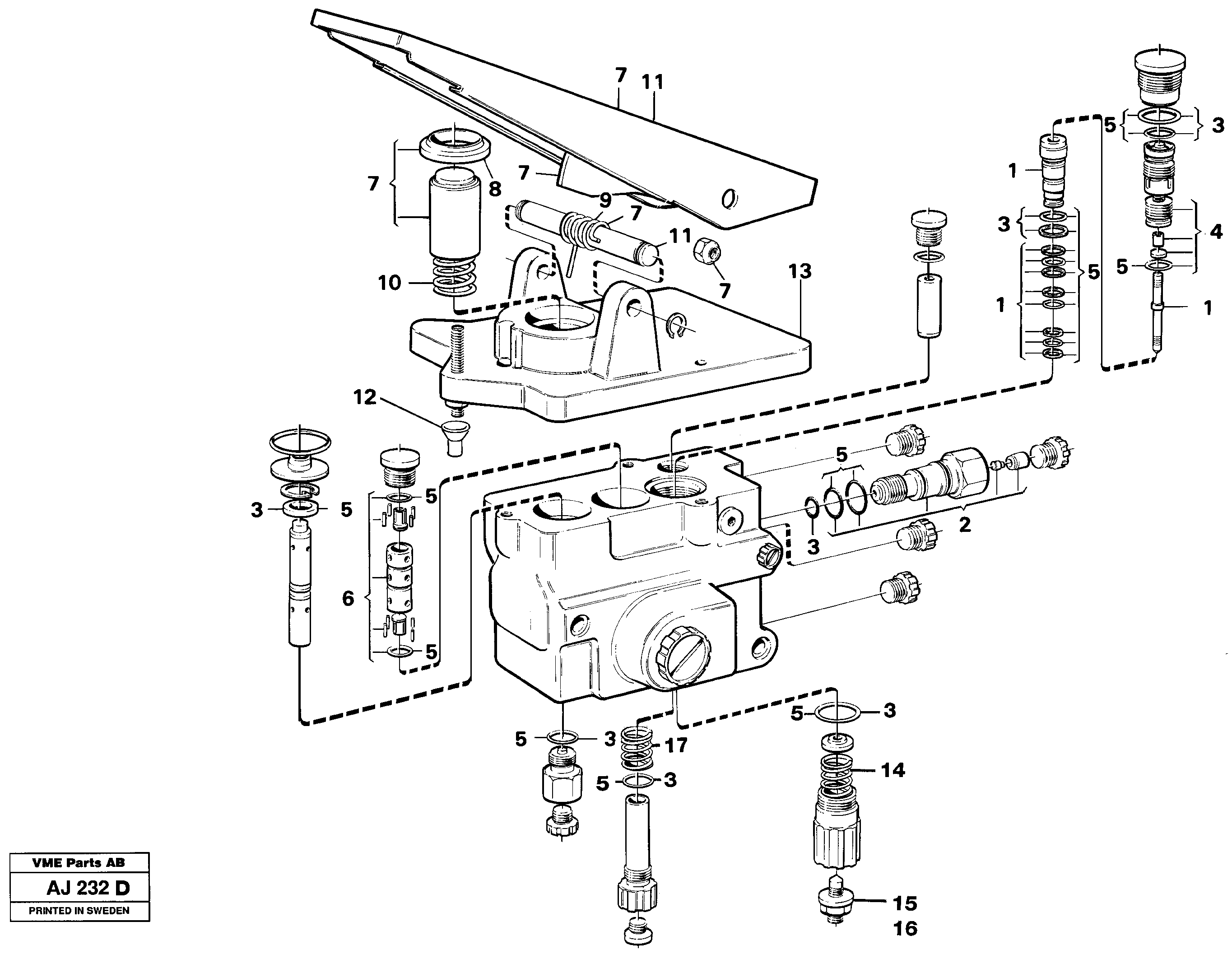 Схема запчастей Volvo L120B - 98684 Footbrake valve L120B VOLVO BM VOLVO BM L120B