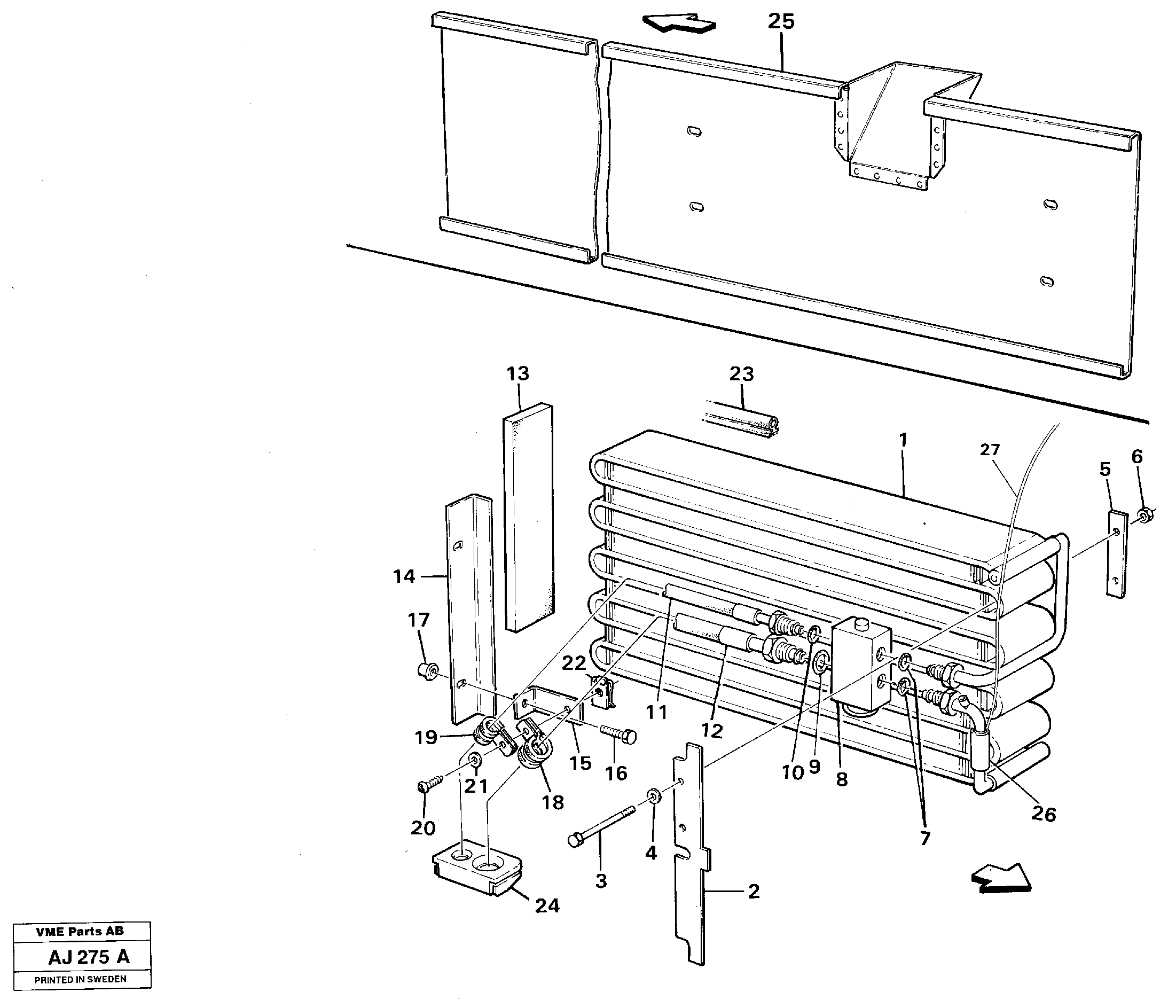 Схема запчастей Volvo L120B - 44687 Evaporator with fitting parts. Cooling agent R12 L120B VOLVO BM VOLVO BM L120B