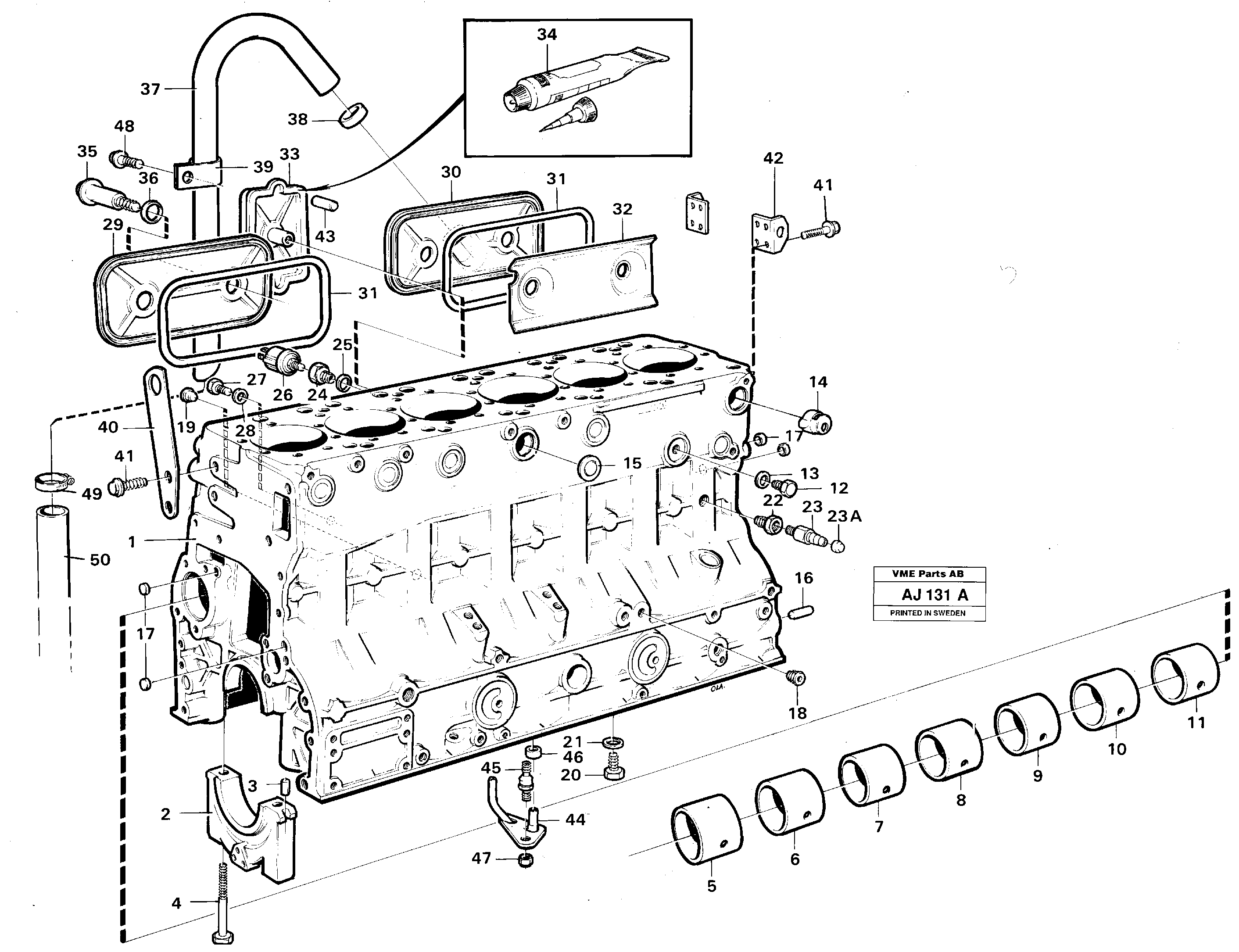 Схема запчастей Volvo L120B - 101022 Блок цилиндров L120B VOLVO BM VOLVO BM L120B