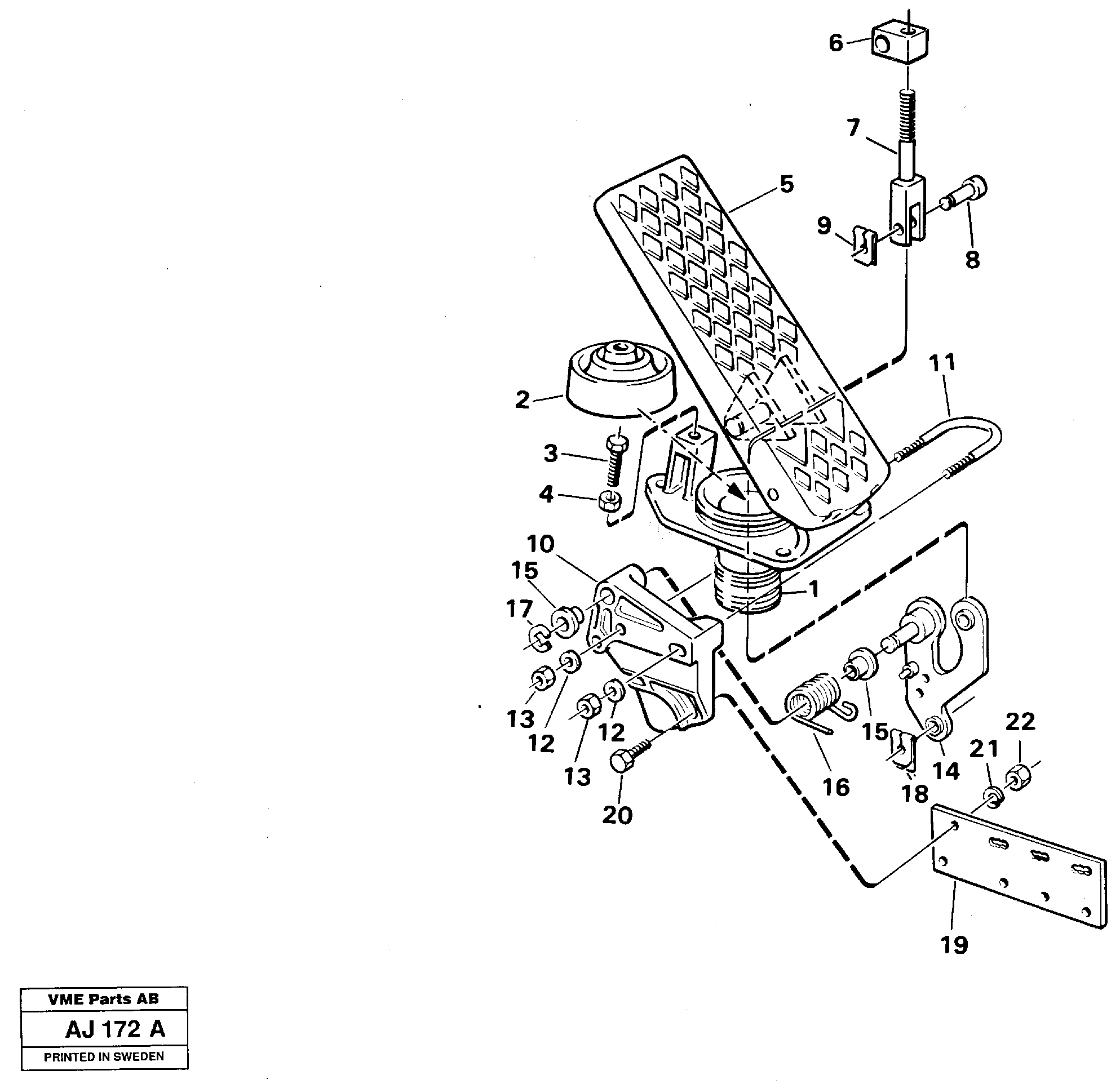 Схема запчастей Volvo L120B - 86405 Pedal L120B VOLVO BM VOLVO BM L120B