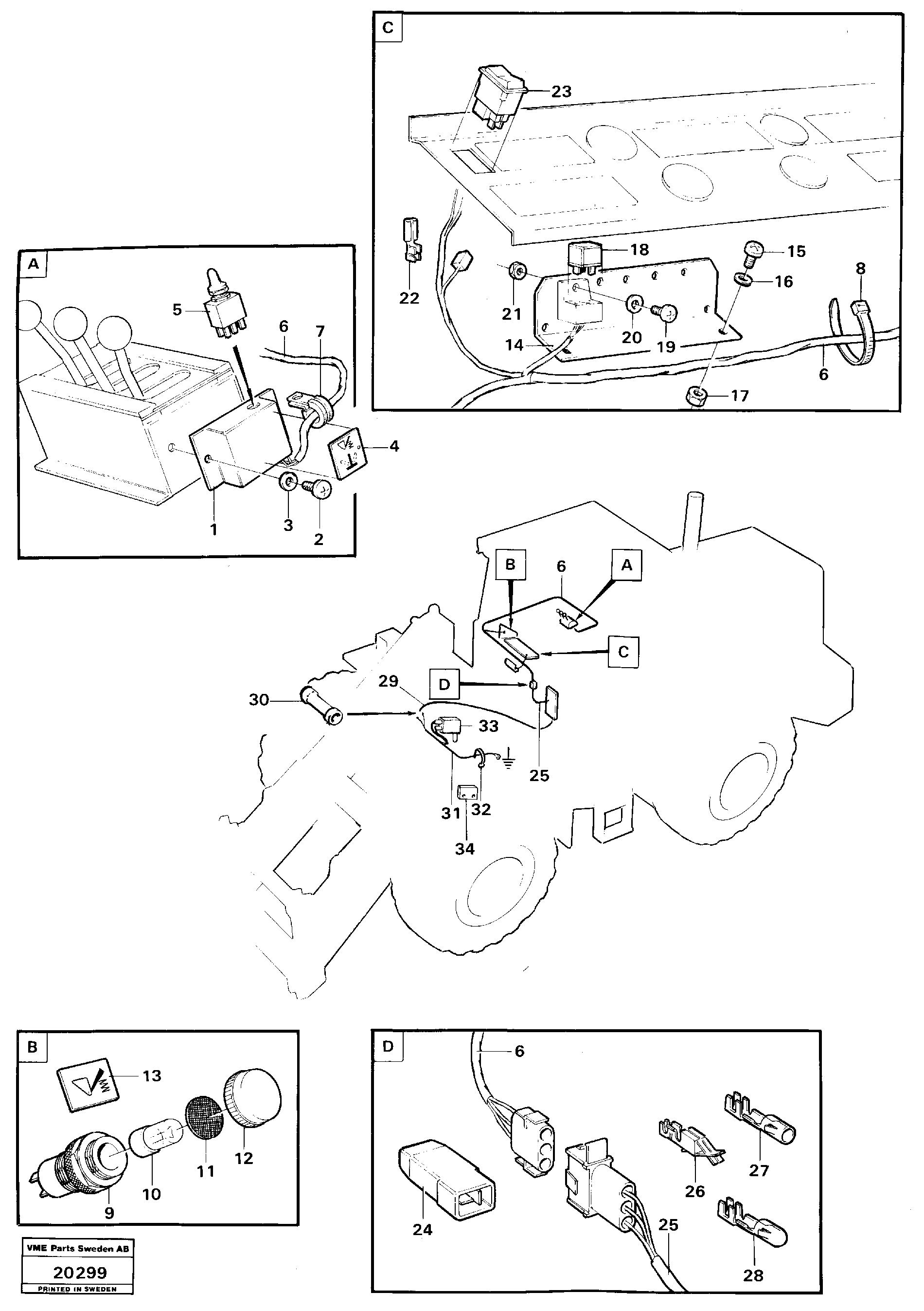 Схема запчастей Volvo L160 - 3544 Electric equipment for boom suspension L160 VOLVO BM L160