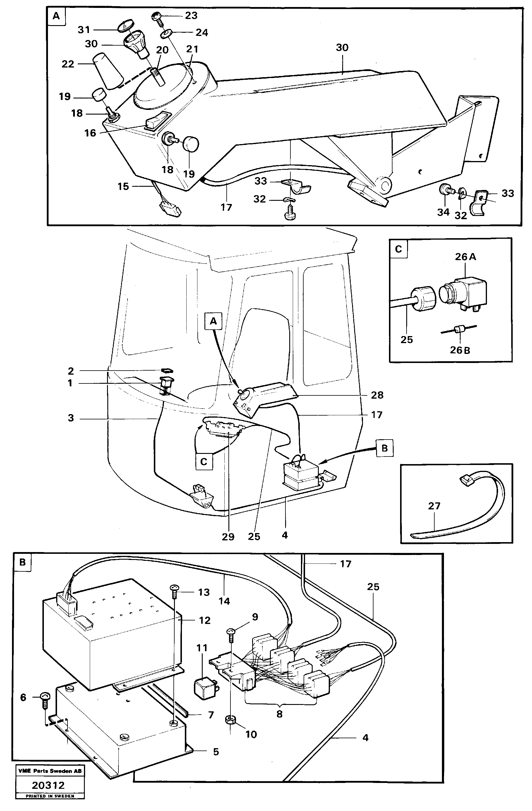 Схема запчастей Volvo L160 - 3552 Comfort drive control, electrical system L160 VOLVO BM L160