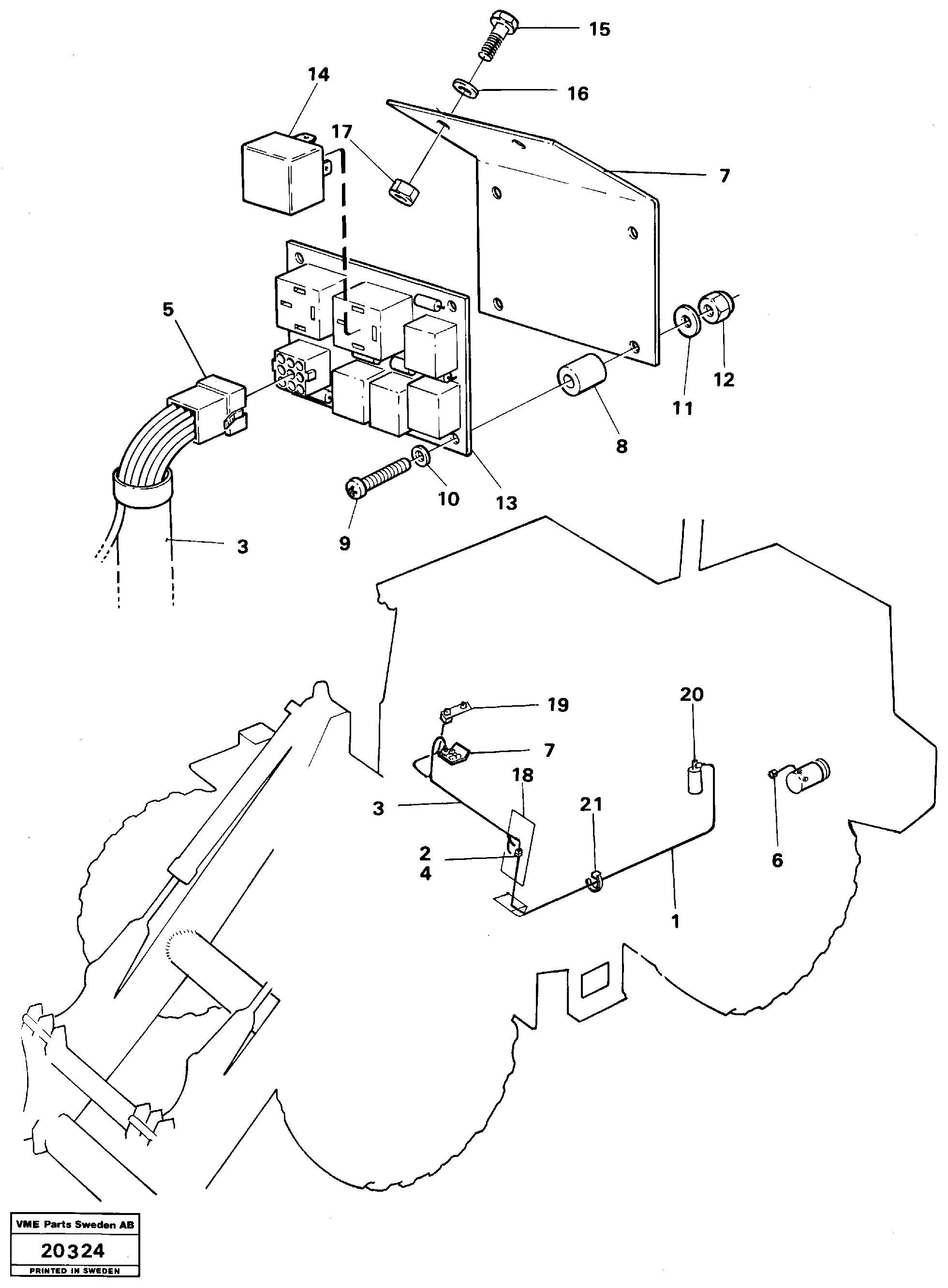 Схема запчастей Volvo L160 - 3553 Cable harness for air conditioning L160 VOLVO BM L160