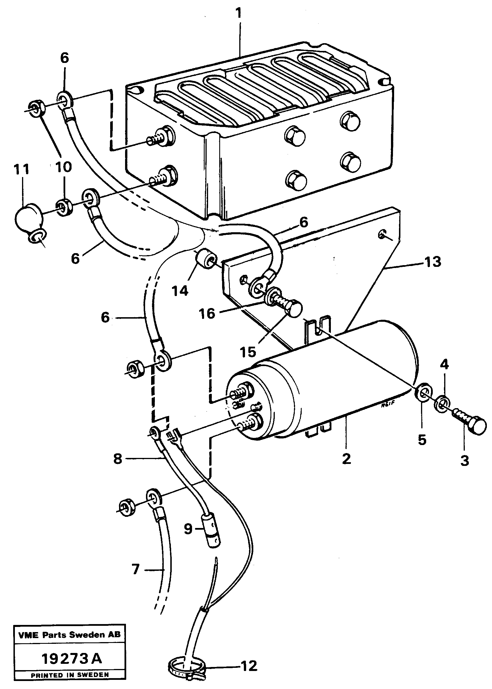Схема запчастей Volvo L160 - 40866 Starter element with fitting parts. (usa) L160 VOLVO BM L160