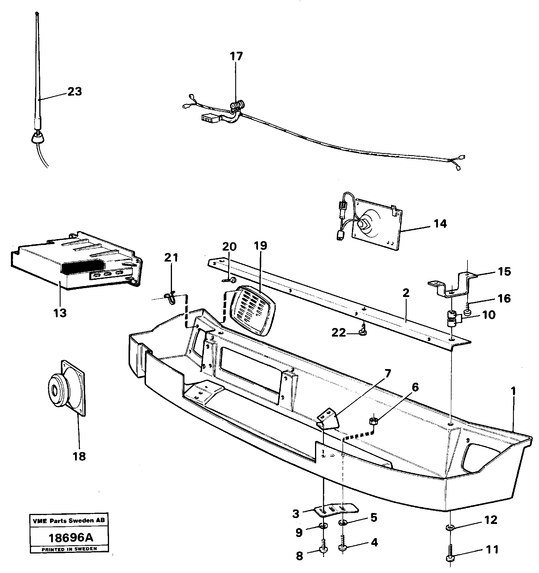 Схема запчастей Volvo L160 - 11165 Radio panel L160 VOLVO BM L160