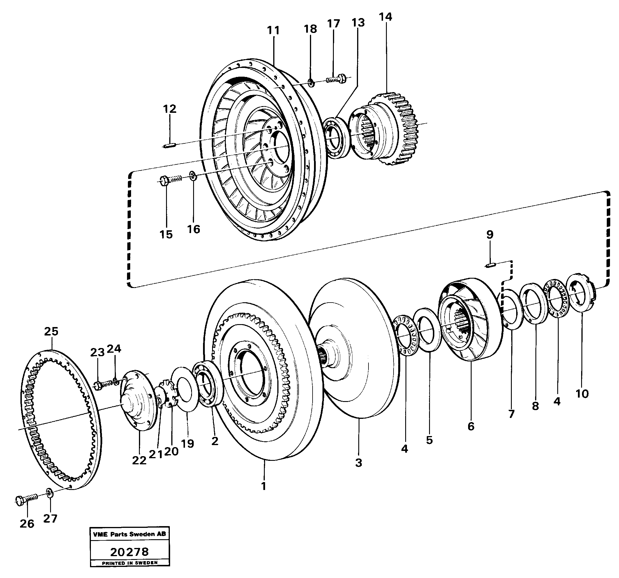 Схема запчастей Volvo L160 - 70566 Torque converter L160 VOLVO BM L160