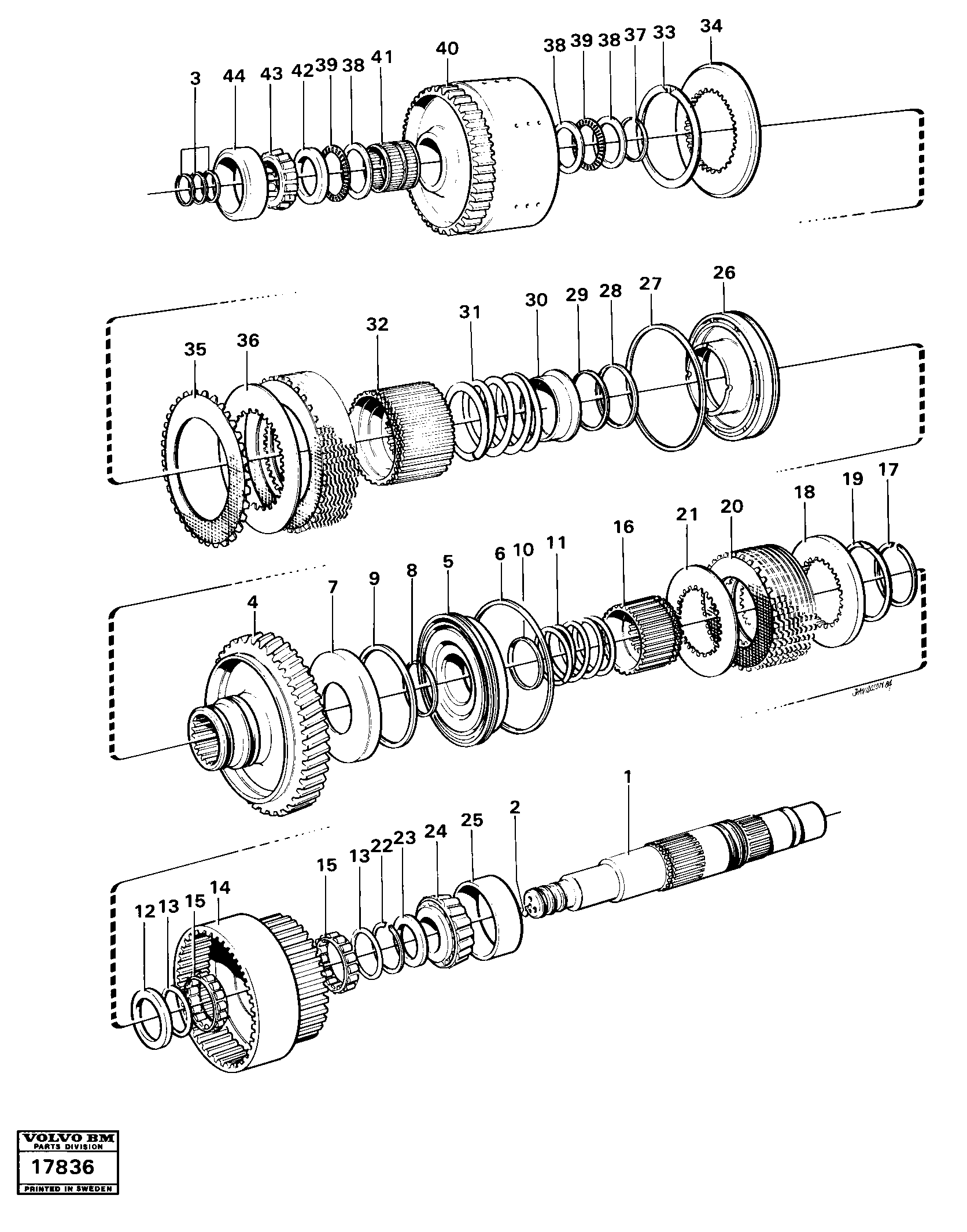 Схема запчастей Volvo L160 - 15648 Hydraulic clutch forward / 1:st speeds L160 VOLVO BM L160