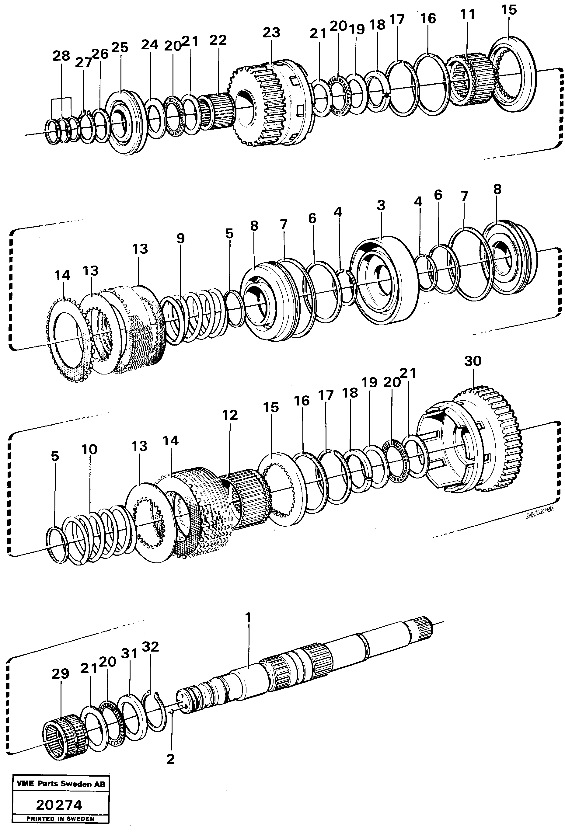 Схема запчастей Volvo L160 - 15651 Hydraulic clutch 3rd / 4th speeds L160 VOLVO BM L160