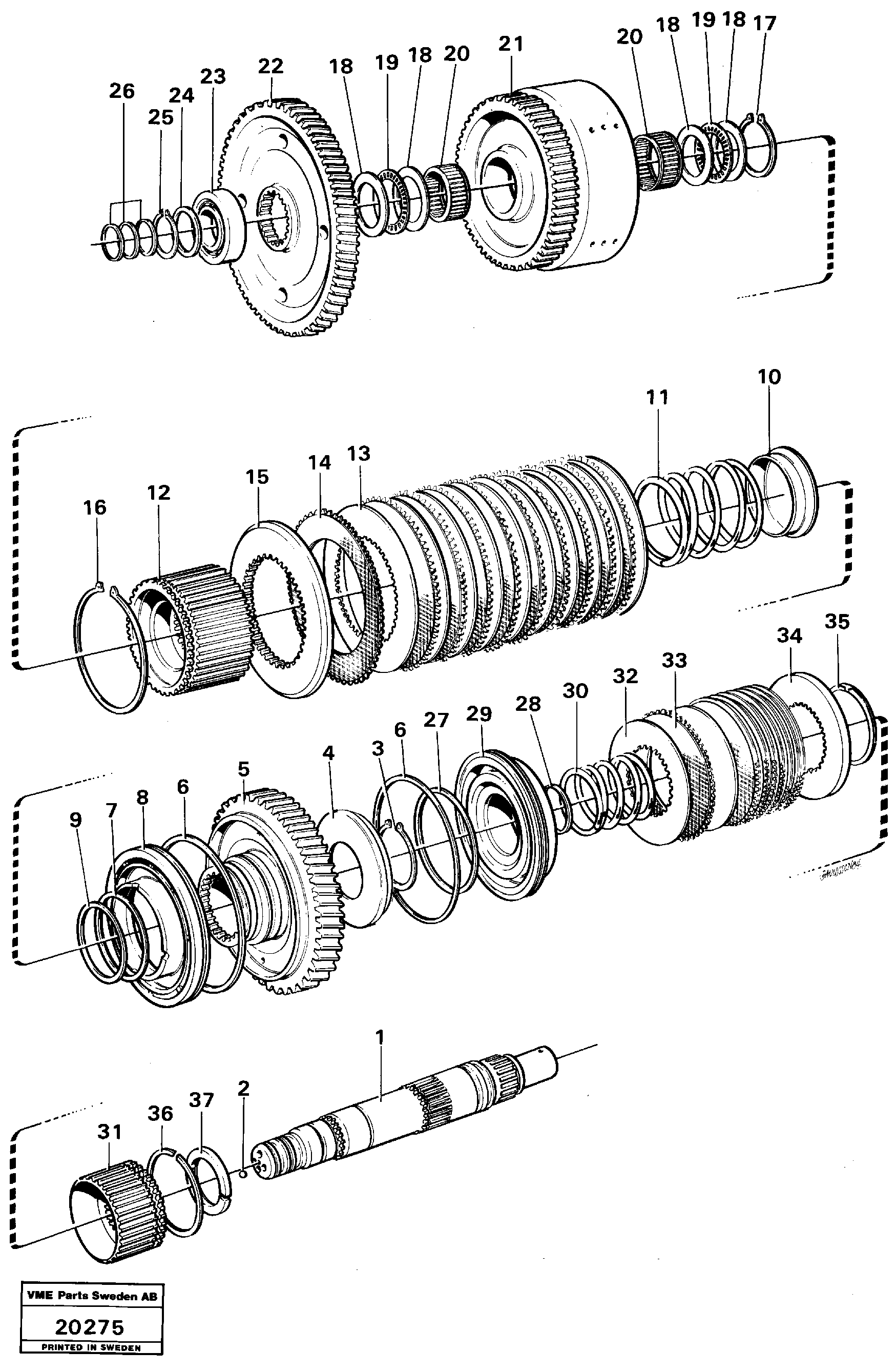 Схема запчастей Volvo L160 - 15653 Hydraulic clutch reverse / 2nd speeds L160 VOLVO BM L160