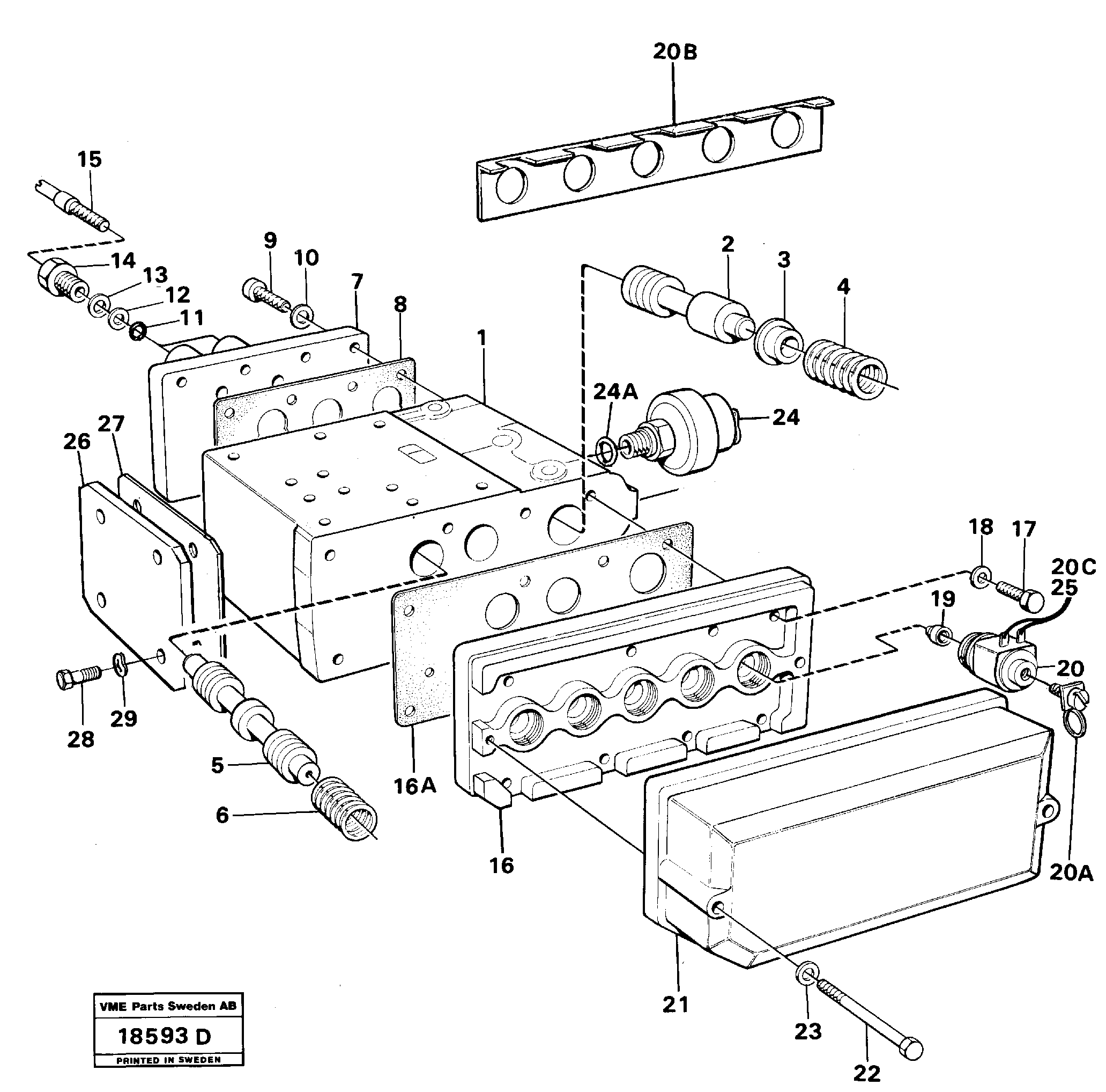 Схема запчастей Volvo L160 - 2704 Gear changing unit L160 VOLVO BM L160