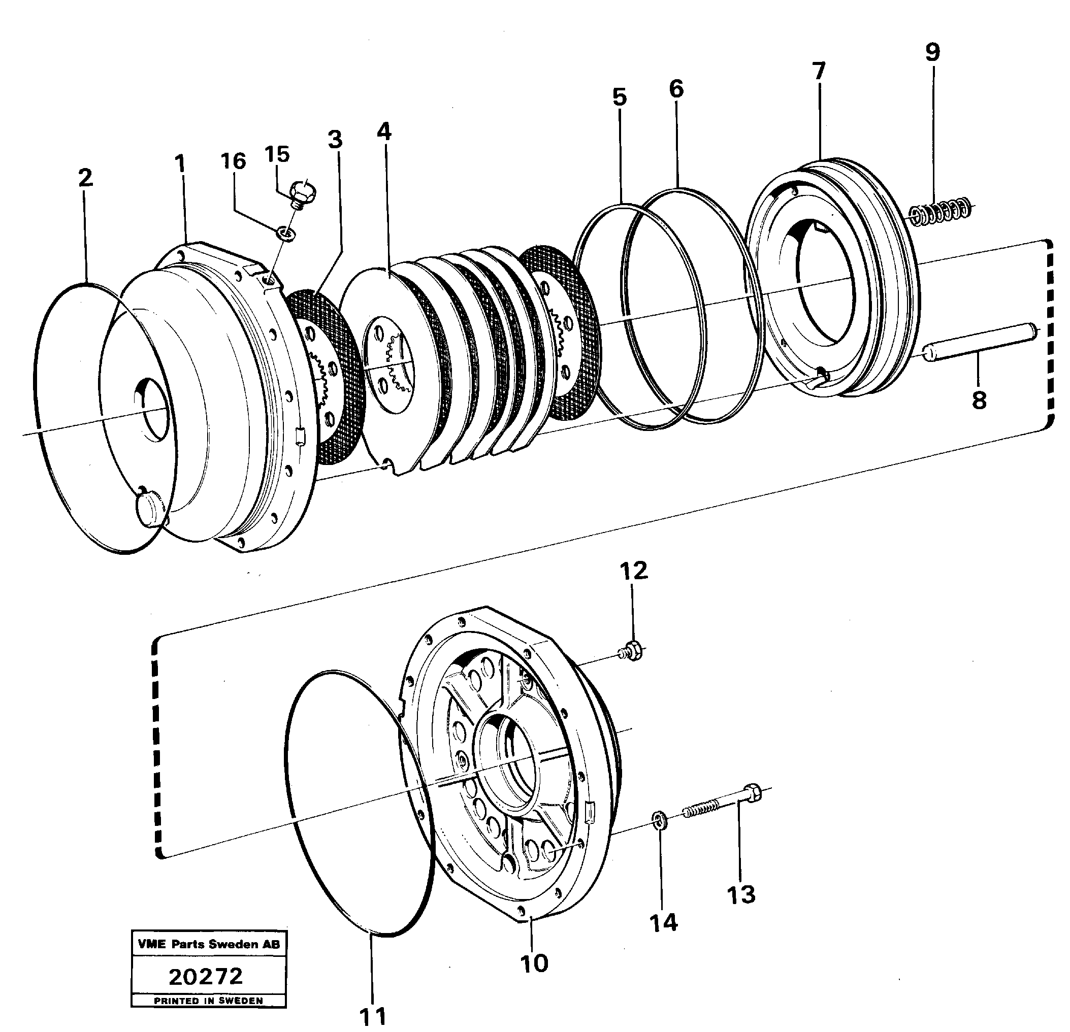 Схема запчастей Volvo L160 - 2861 Parking brake L160 VOLVO BM L160