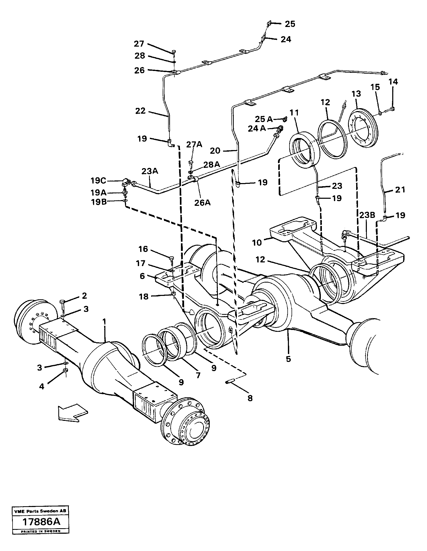 Схема запчастей Volvo L160 - 457 Driveshafts with assembly parts L160 VOLVO BM L160