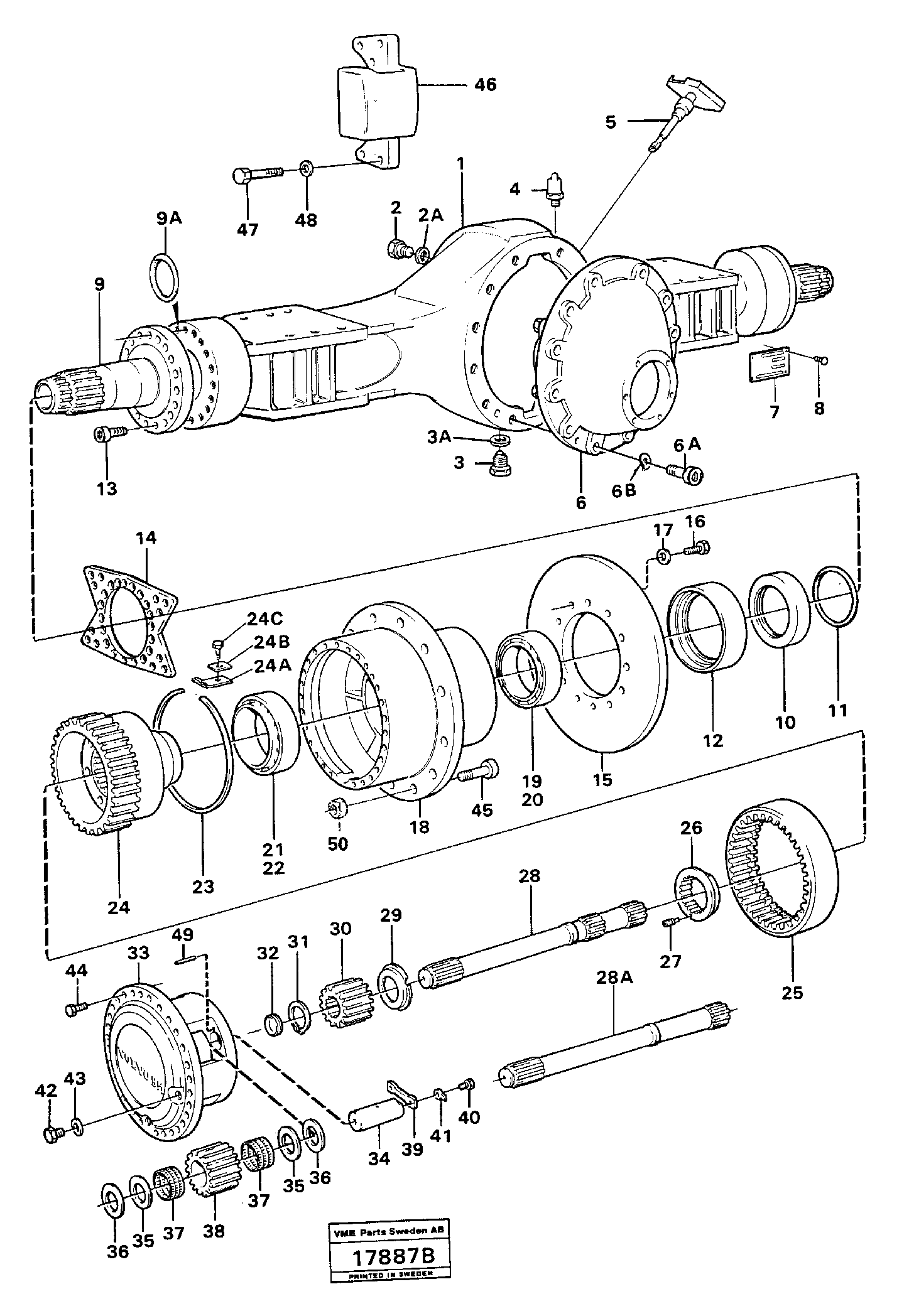 Схема запчастей Volvo L160 - 88315 Drive shaft, front L160 VOLVO BM L160