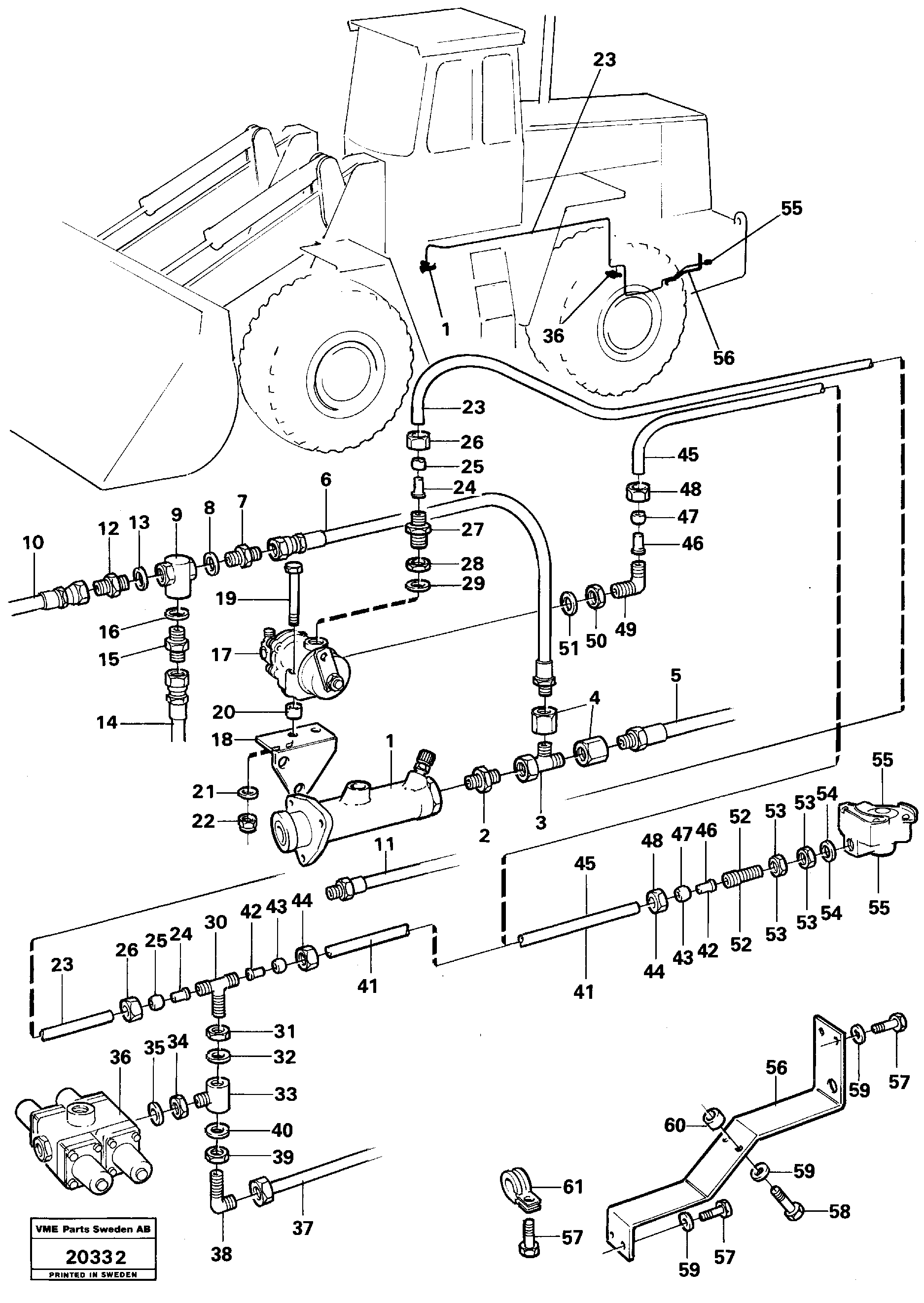Схема запчастей Volvo L160 - 28142 Trailer brake control L160 VOLVO BM L160