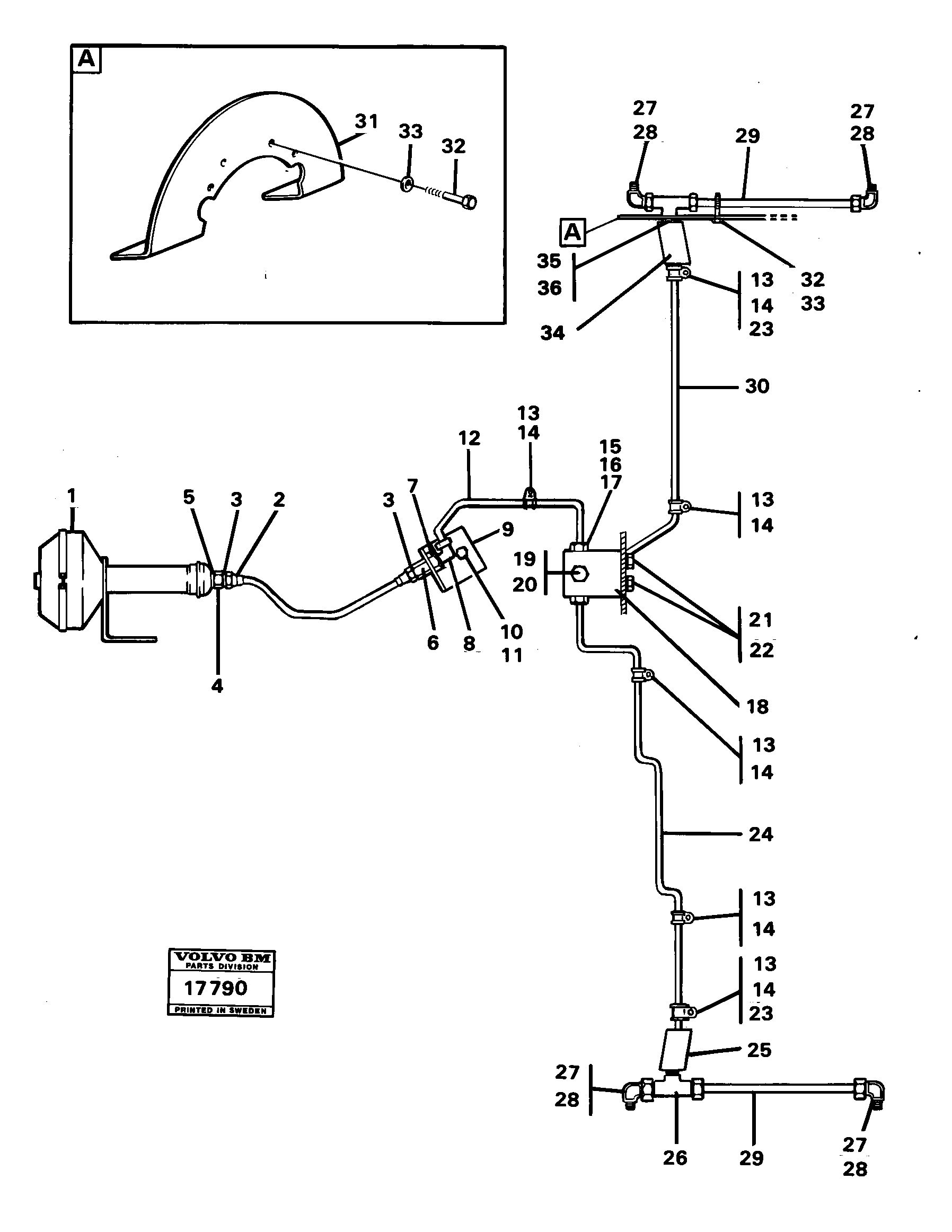 Схема запчастей Volvo L160 - 2862 Hydraulic system front L160 VOLVO BM L160