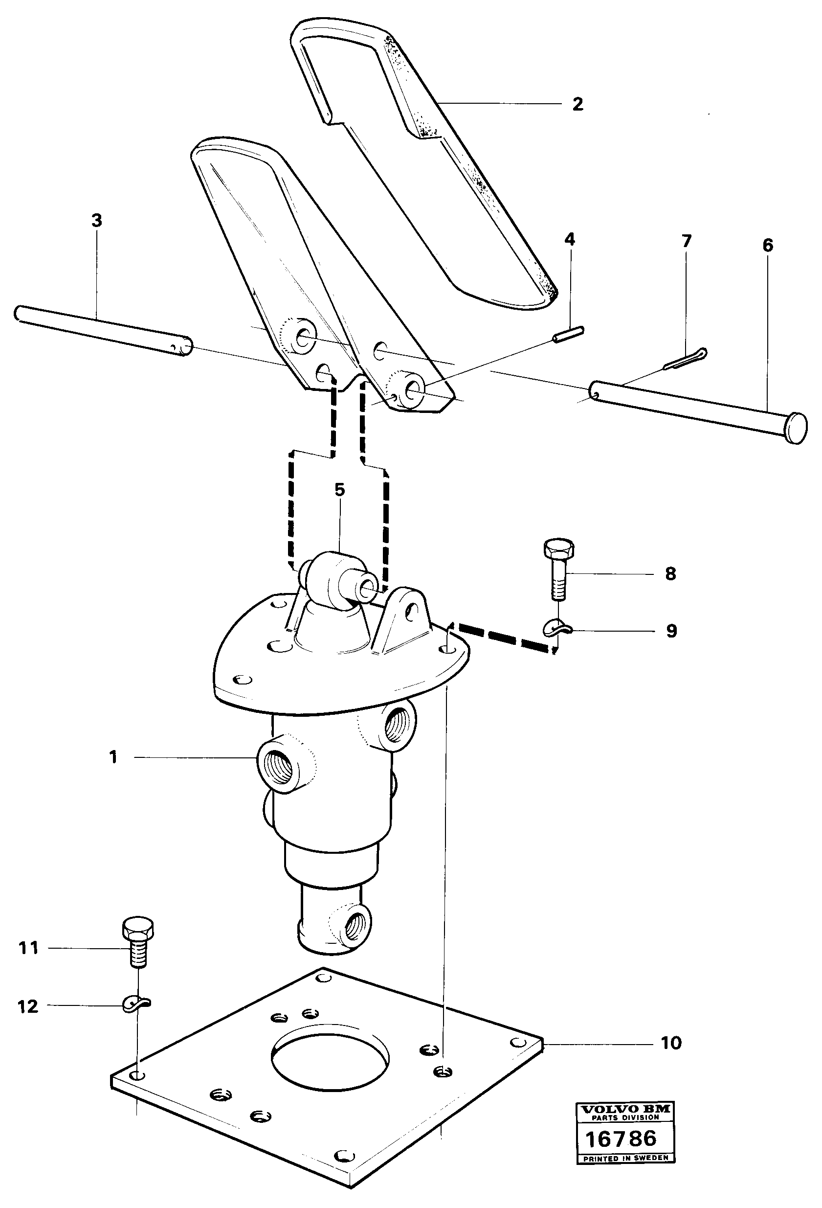 Схема запчастей Volvo L160 - 20256 Footbrake valve with mountings L160 VOLVO BM L160