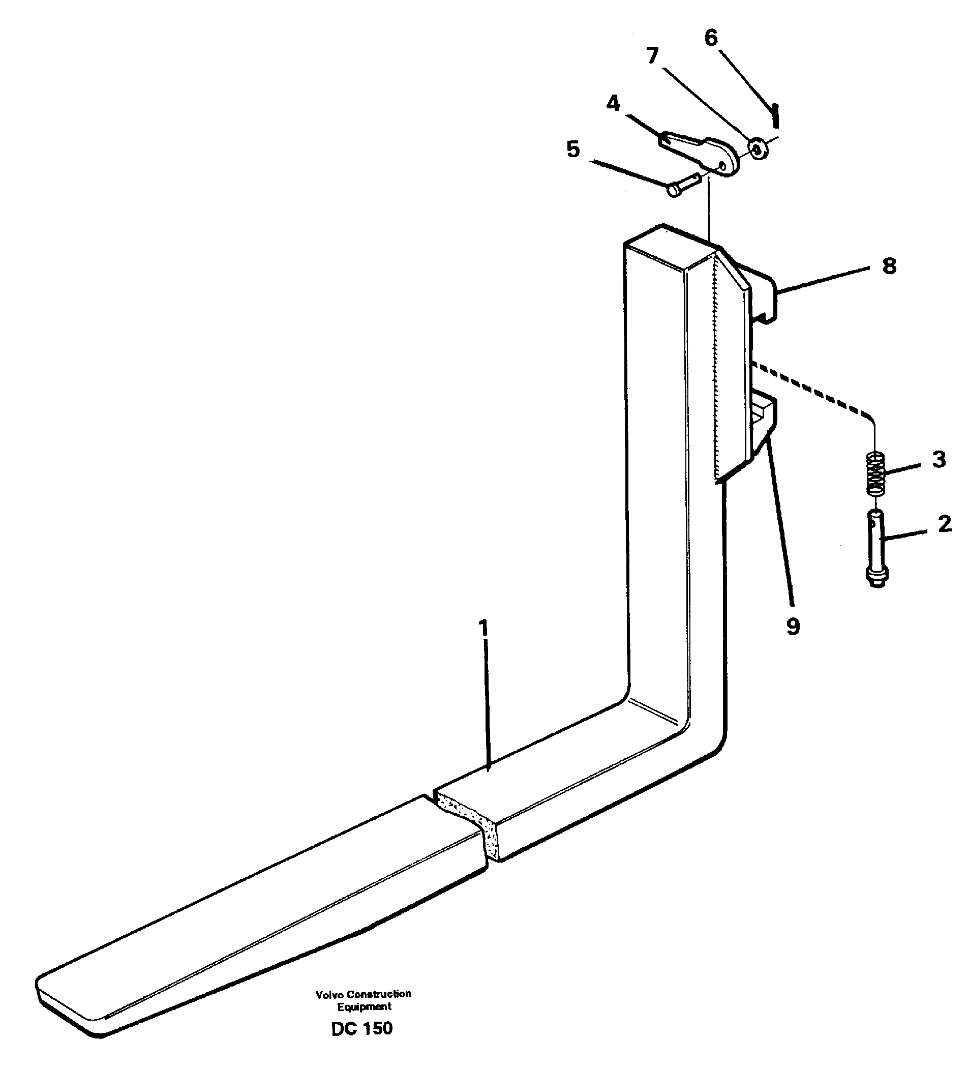 Схема запчастей Volvo L160 - 56694 Fork tines ATTACHMENTS ATTACHMENTS MISCELLANEOUS