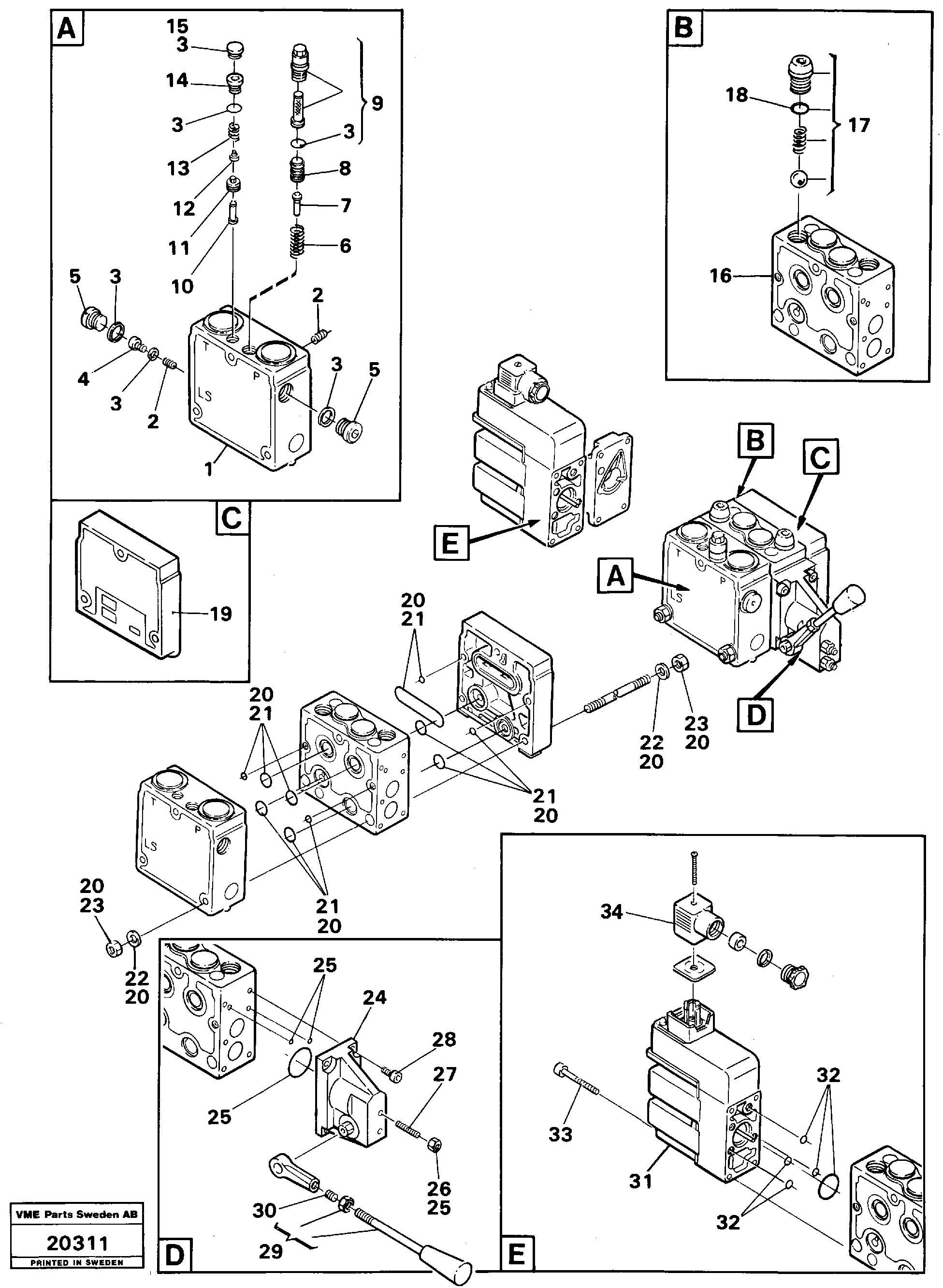 Схема запчастей Volvo L160 - 102806 Relief valve L160 VOLVO BM L160