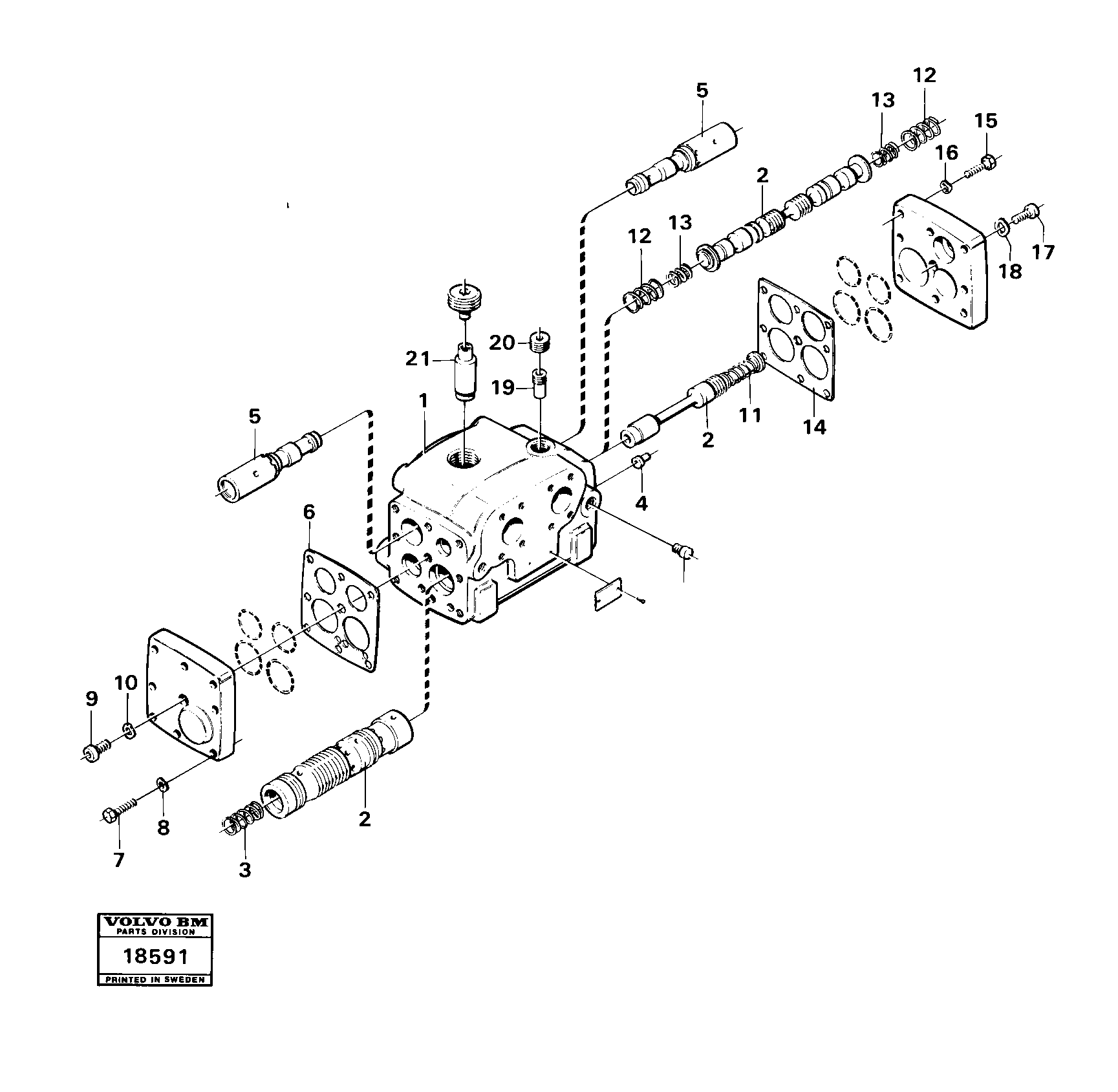 Схема запчастей Volvo L160 - 18951 Valves L160 VOLVO BM L160