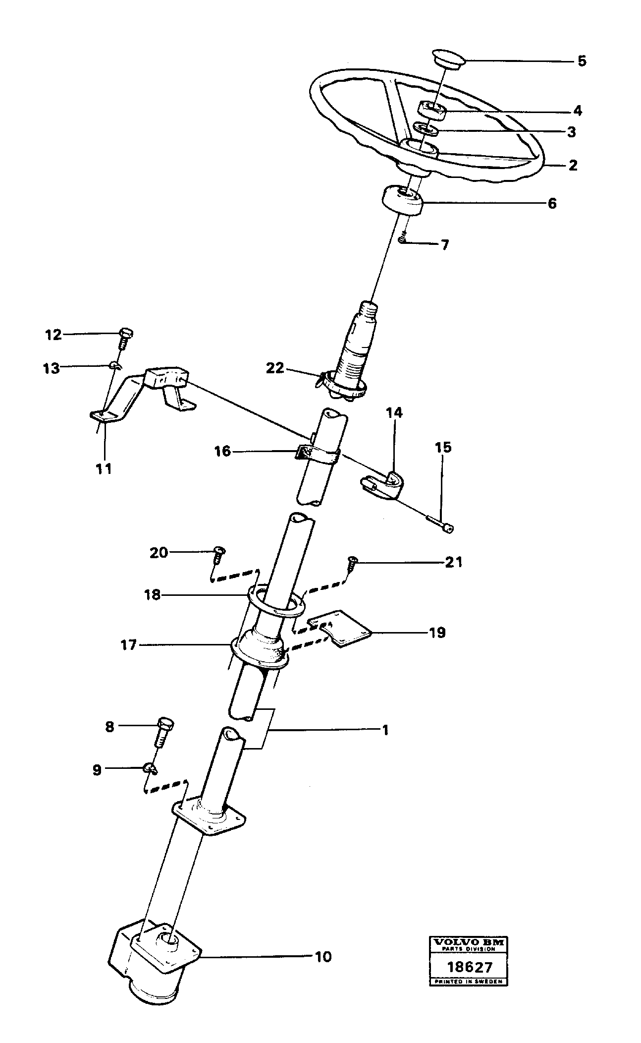 Схема запчастей Volvo L160 - 19054 Steering column with fitting parts L160 VOLVO BM L160