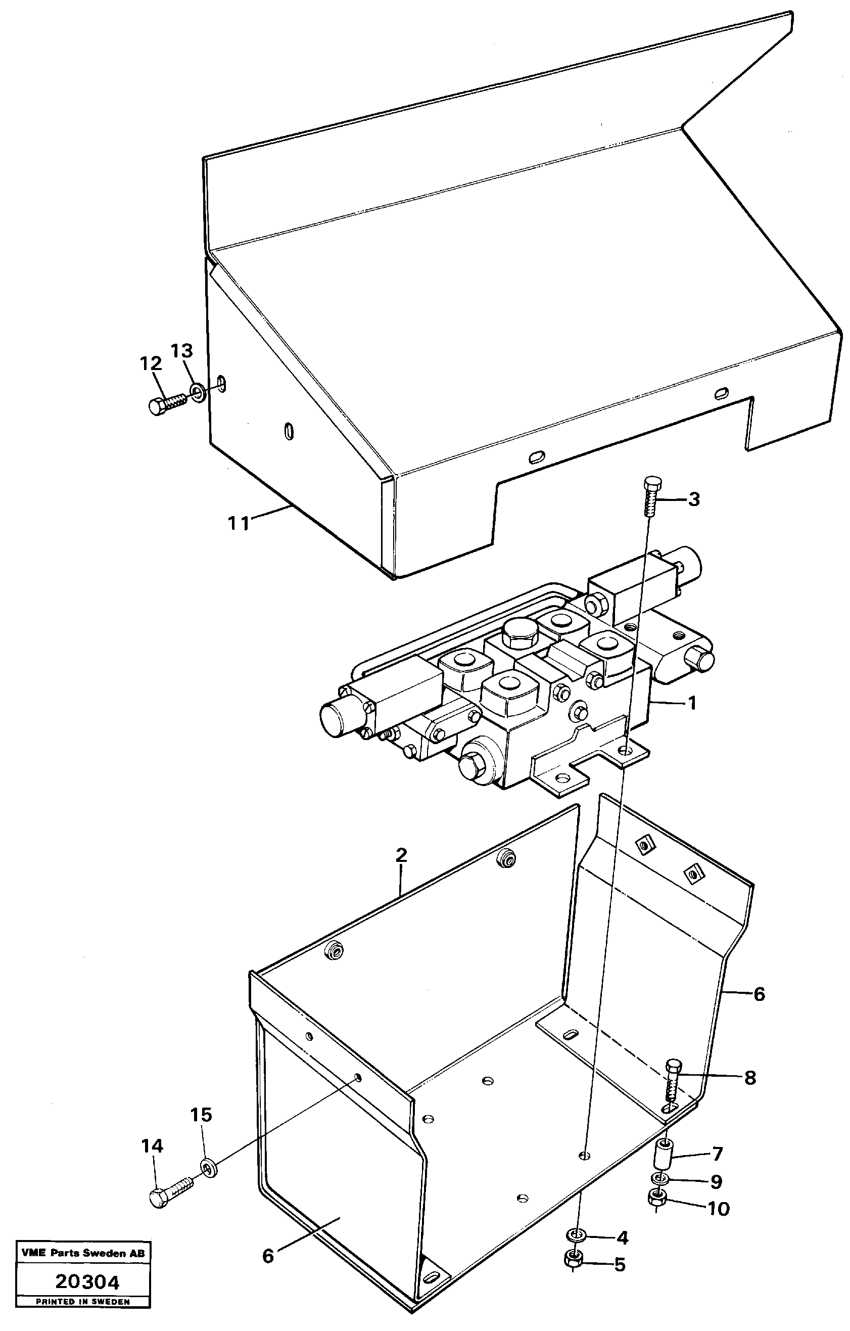 Схема запчастей Volvo L160 - 1977 Valve with fitting parts L160 VOLVO BM L160