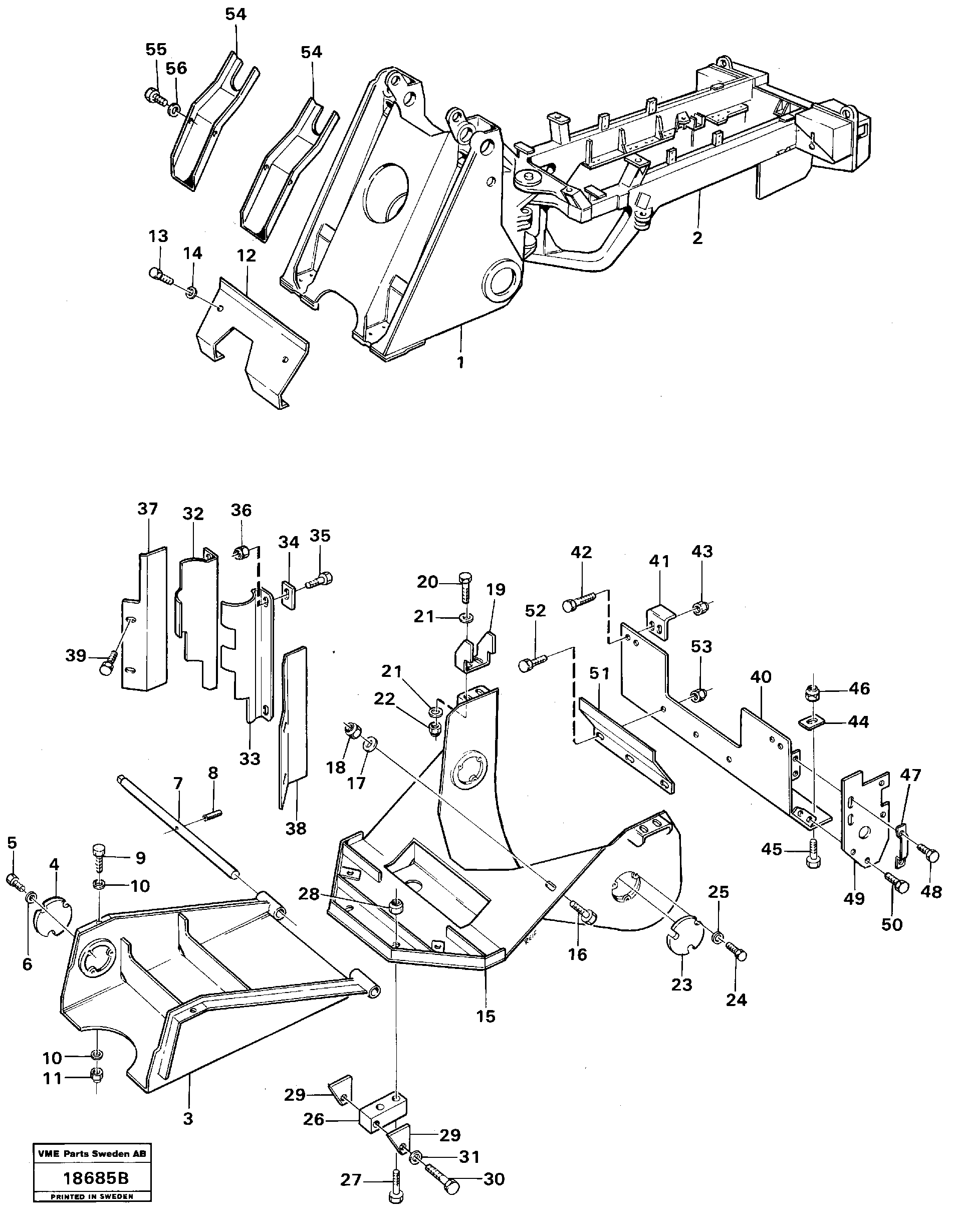 Схема запчастей Volvo L160 - 31058 Protector plates and bottom plates L160 VOLVO BM L160