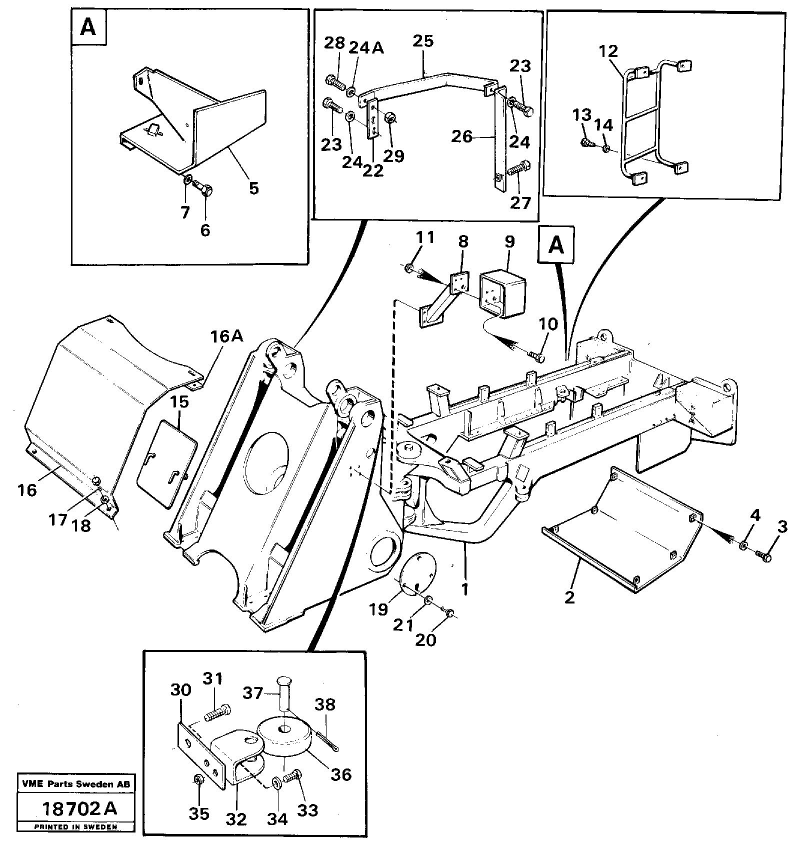 Схема запчастей Volvo L160 - 39945 Protecting plates L160 VOLVO BM L160