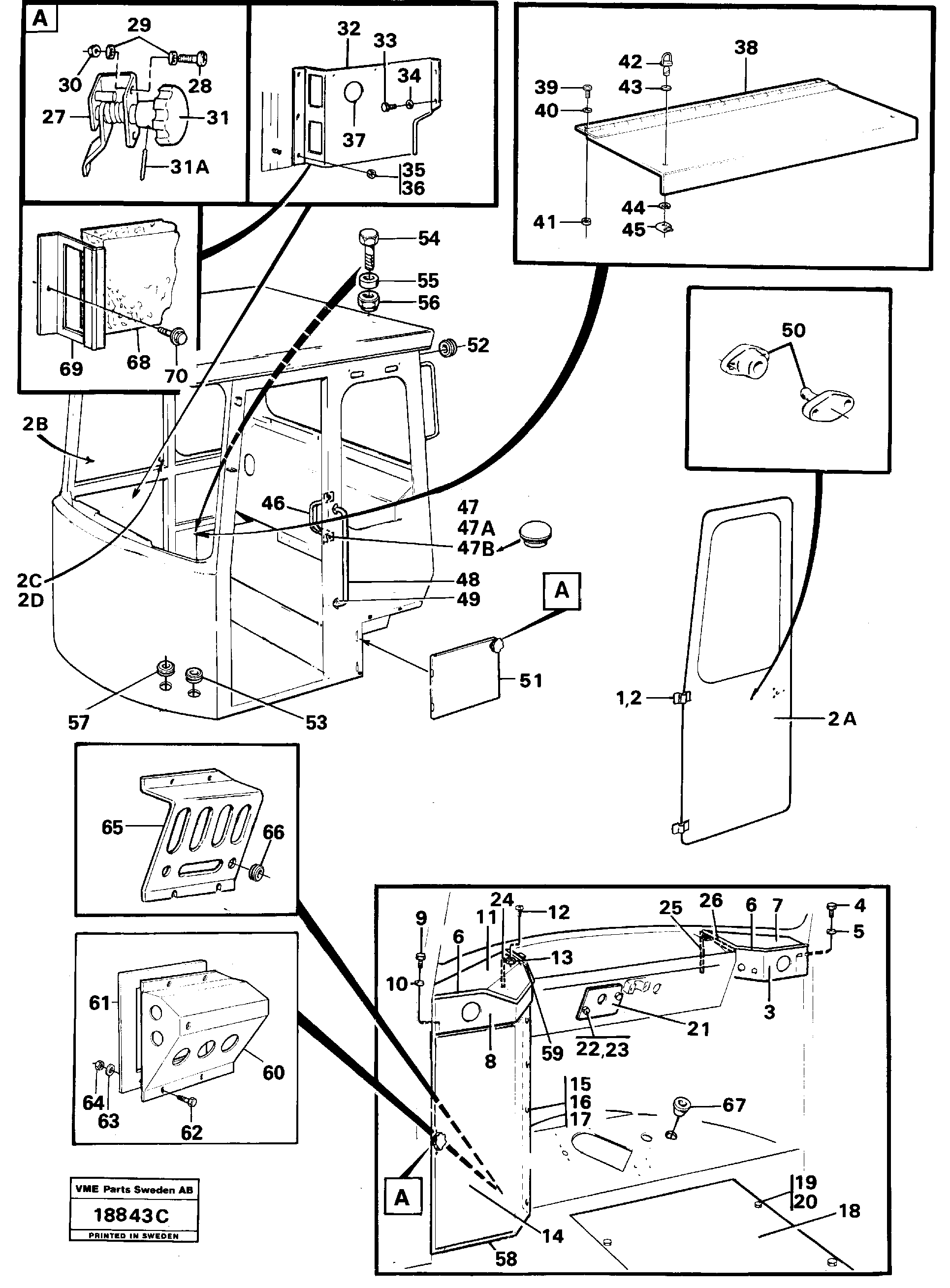 Схема запчастей Volvo L160 - 16764 Cab body L160 VOLVO BM L160
