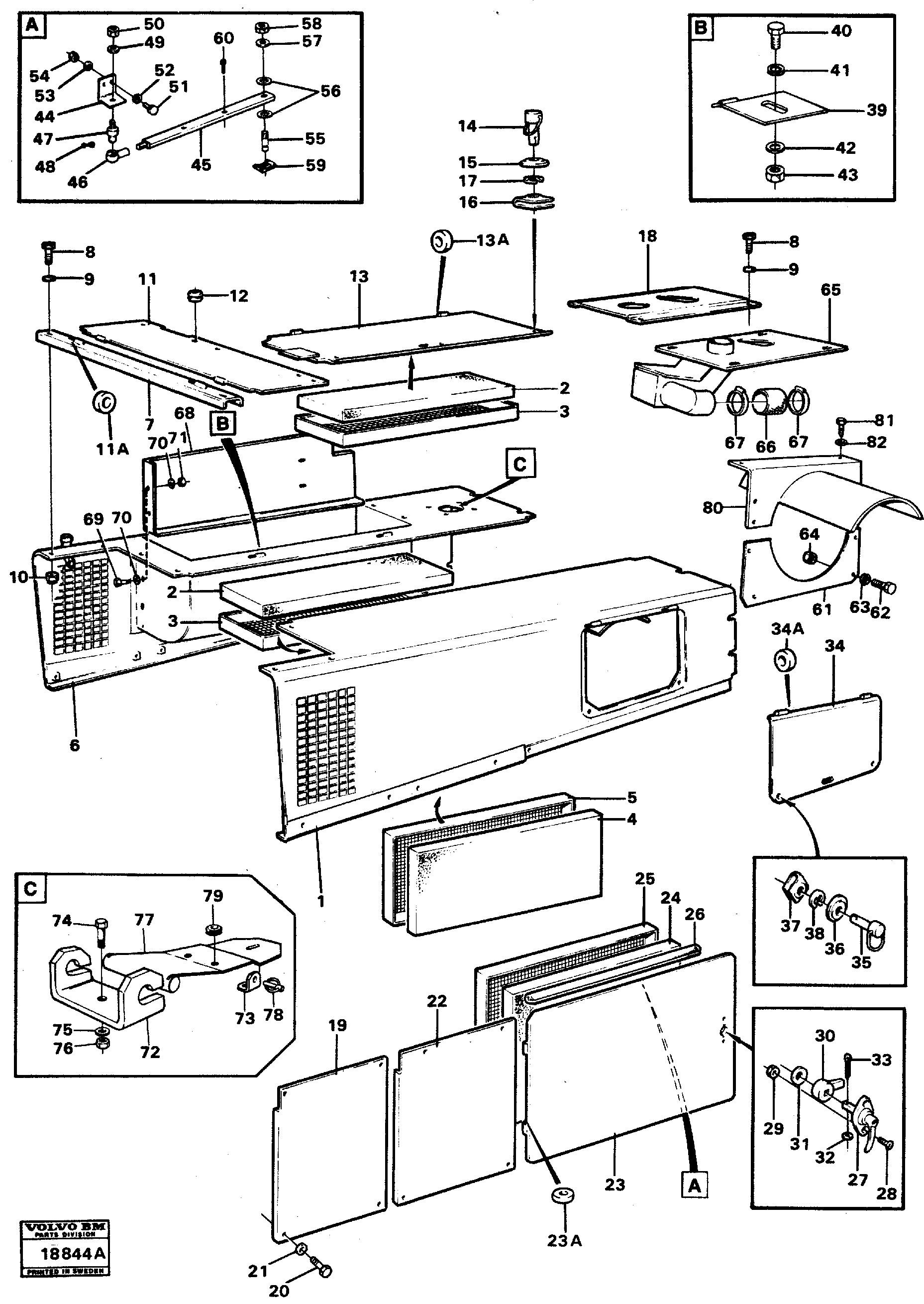 Схема запчастей Volvo L160 - 23721 Engine hood L160 VOLVO BM L160