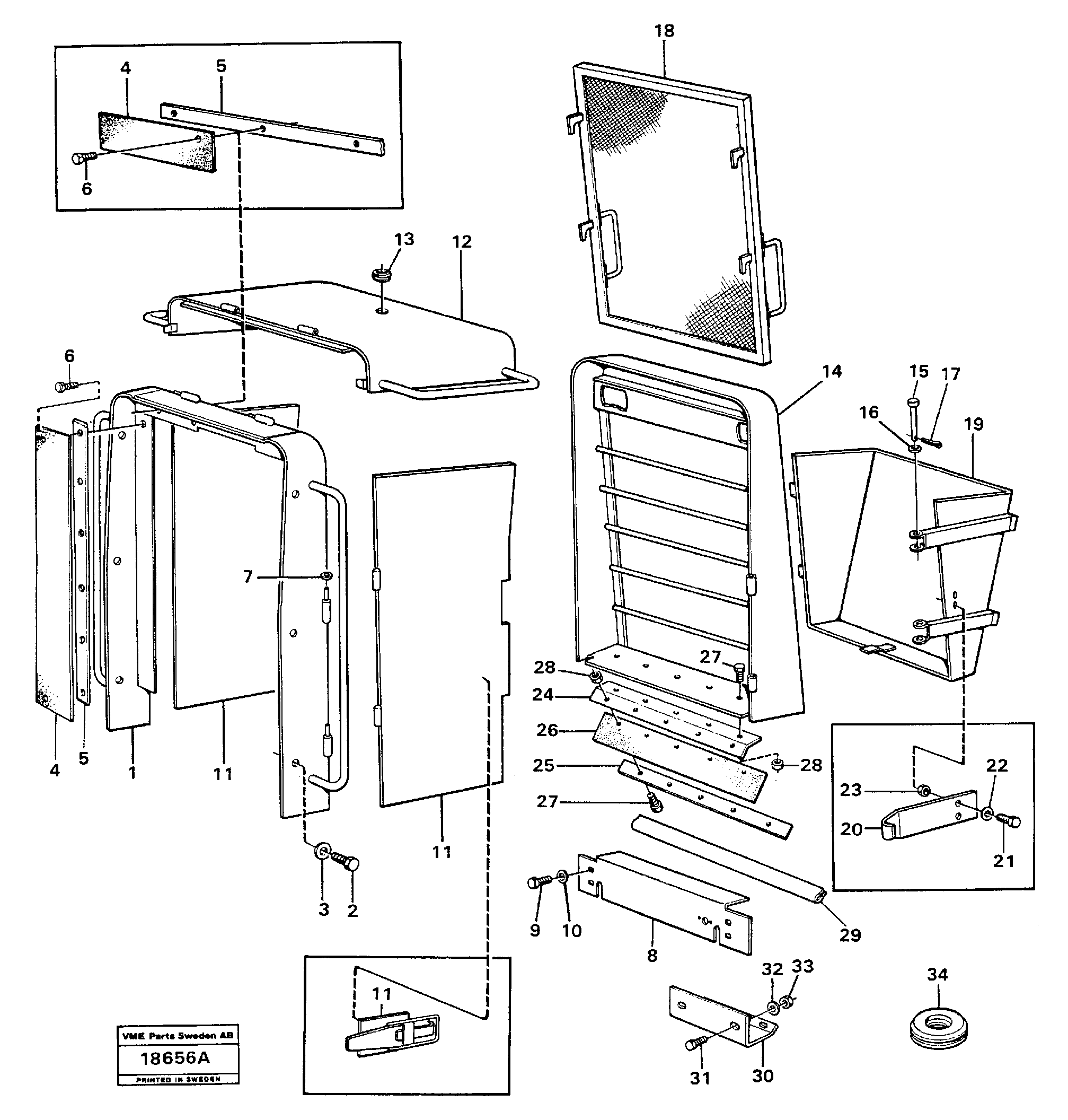 Схема запчастей Volvo L160 - 23726 Radiator shell L160 VOLVO BM L160