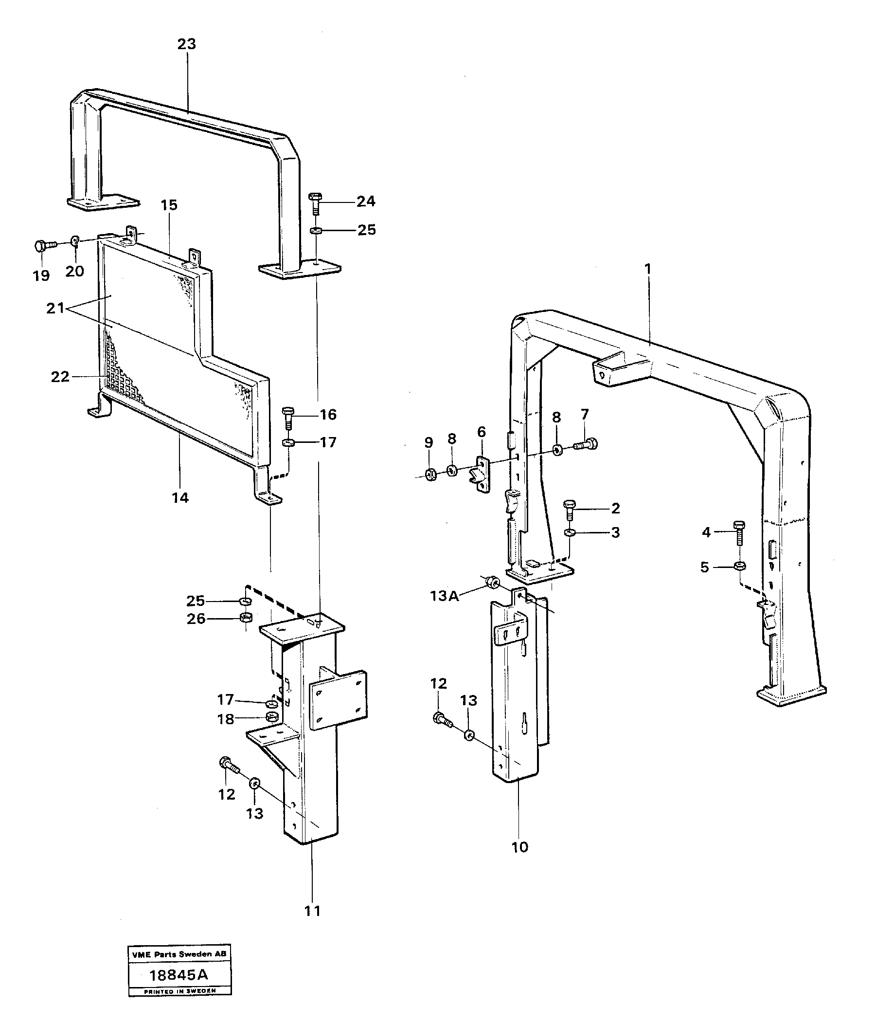 Схема запчастей Volvo L160 - 40648 Fitting parts for engine plates L160 VOLVO BM L160