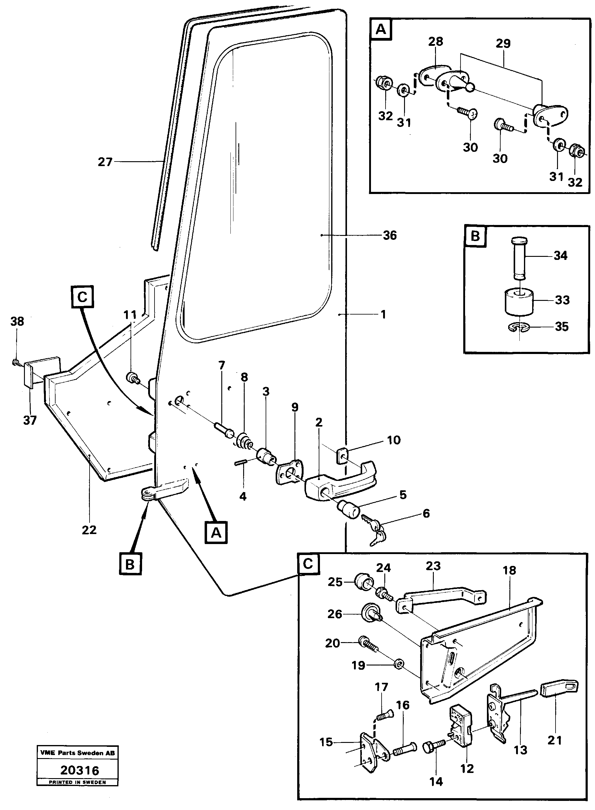 Схема запчастей Volvo L160 - 52433 Door L160 VOLVO BM L160