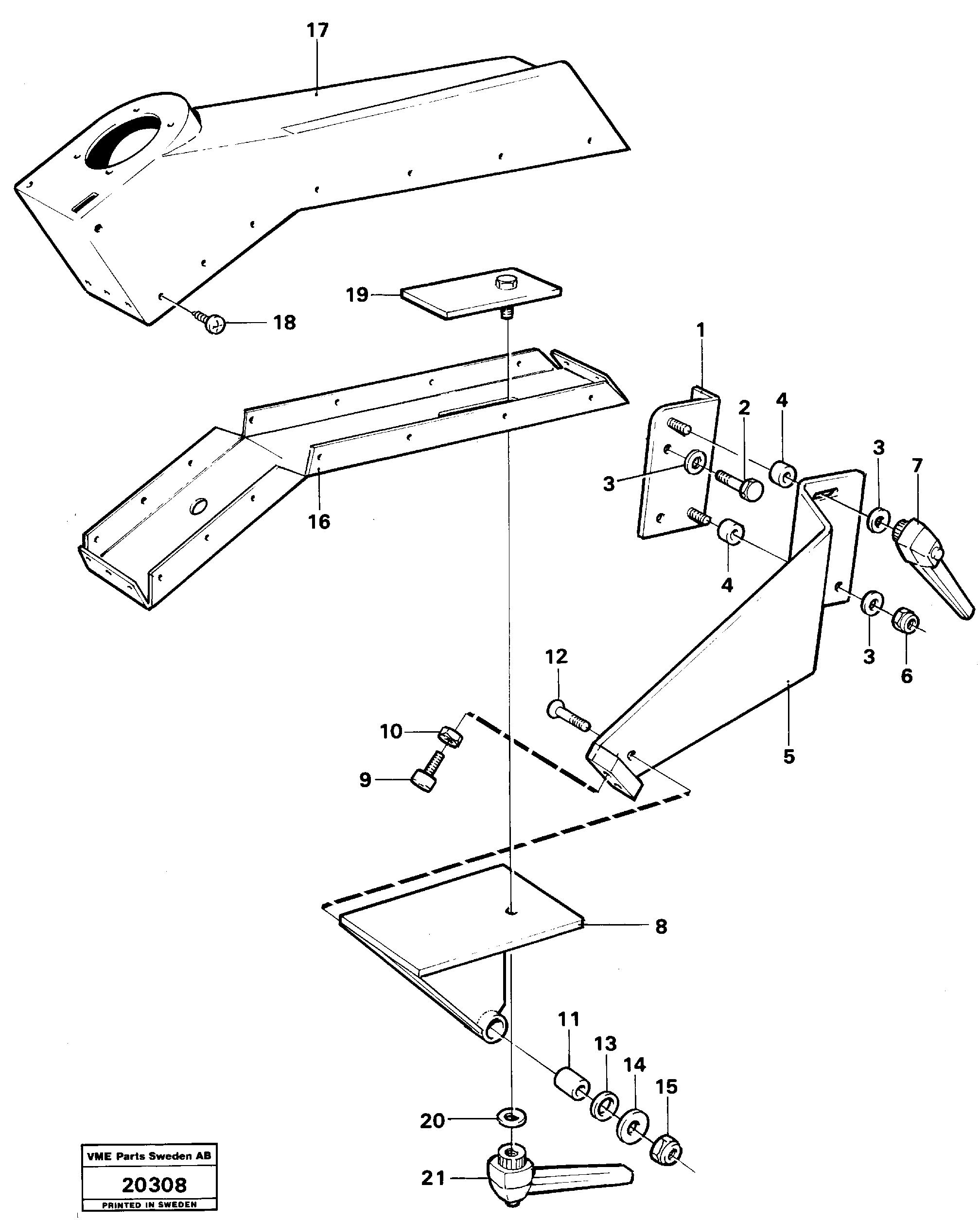 Схема запчастей Volvo L160 - 17520 Foldable arm rest lever steering, Cdc L160 VOLVO BM L160