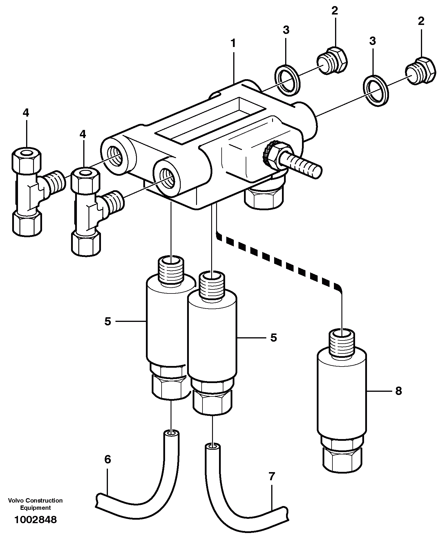 Схема запчастей Volvo L160 - 24774 Distribution block, B5 ATTACHMENTS ATTACHMENTS MISCELLANEOUS