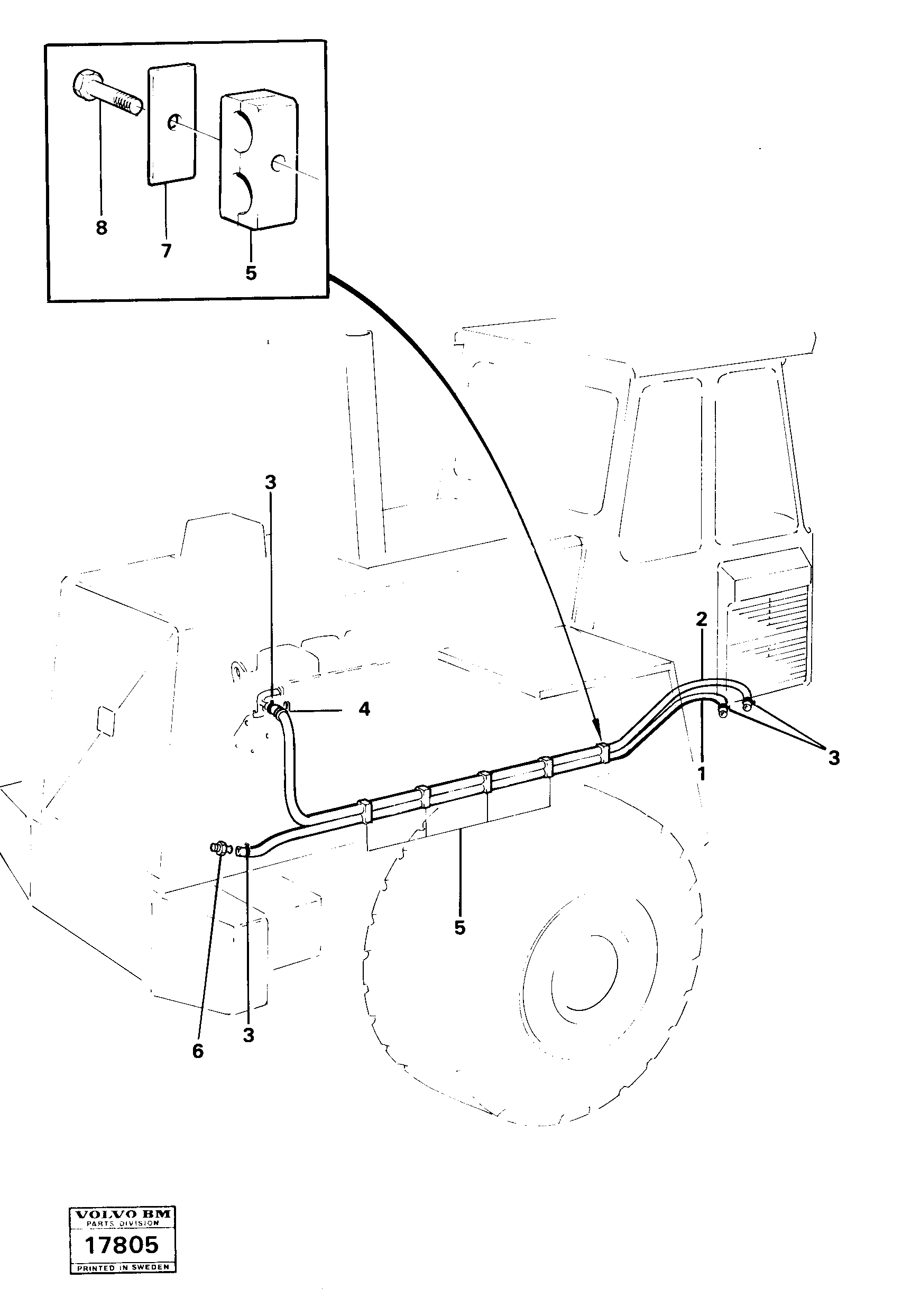 Схема запчастей Volvo L160 - 84246 Heating system, hoses L160 VOLVO BM L160