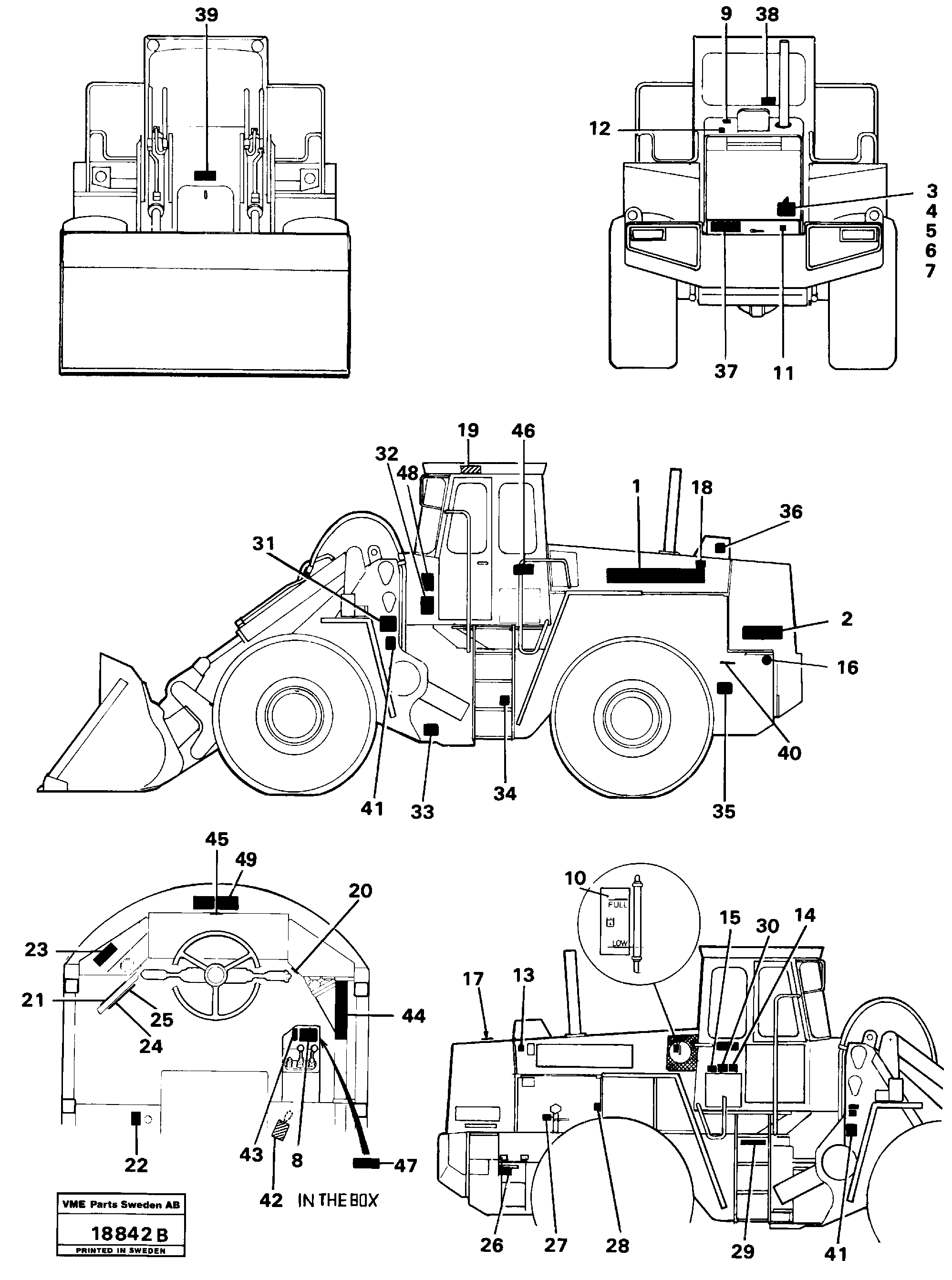 Схема запчастей Volvo L160 - 65952 Sign plates and decals L160 VOLVO BM L160