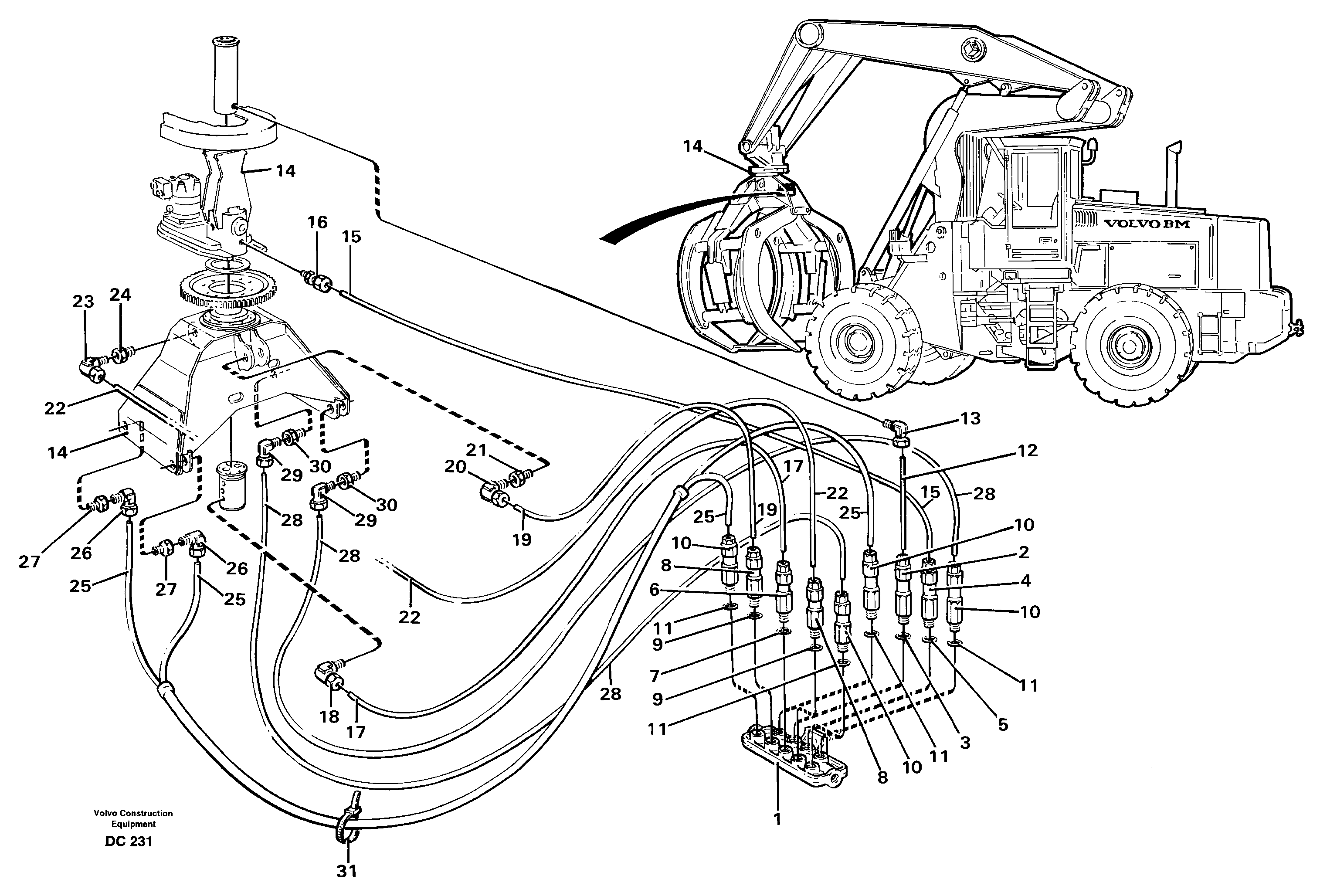 Схема запчастей Volvo L160 - 28020 Distribution block. H ATTACHMENTS ATTACHMENTS MISCELLANEOUS