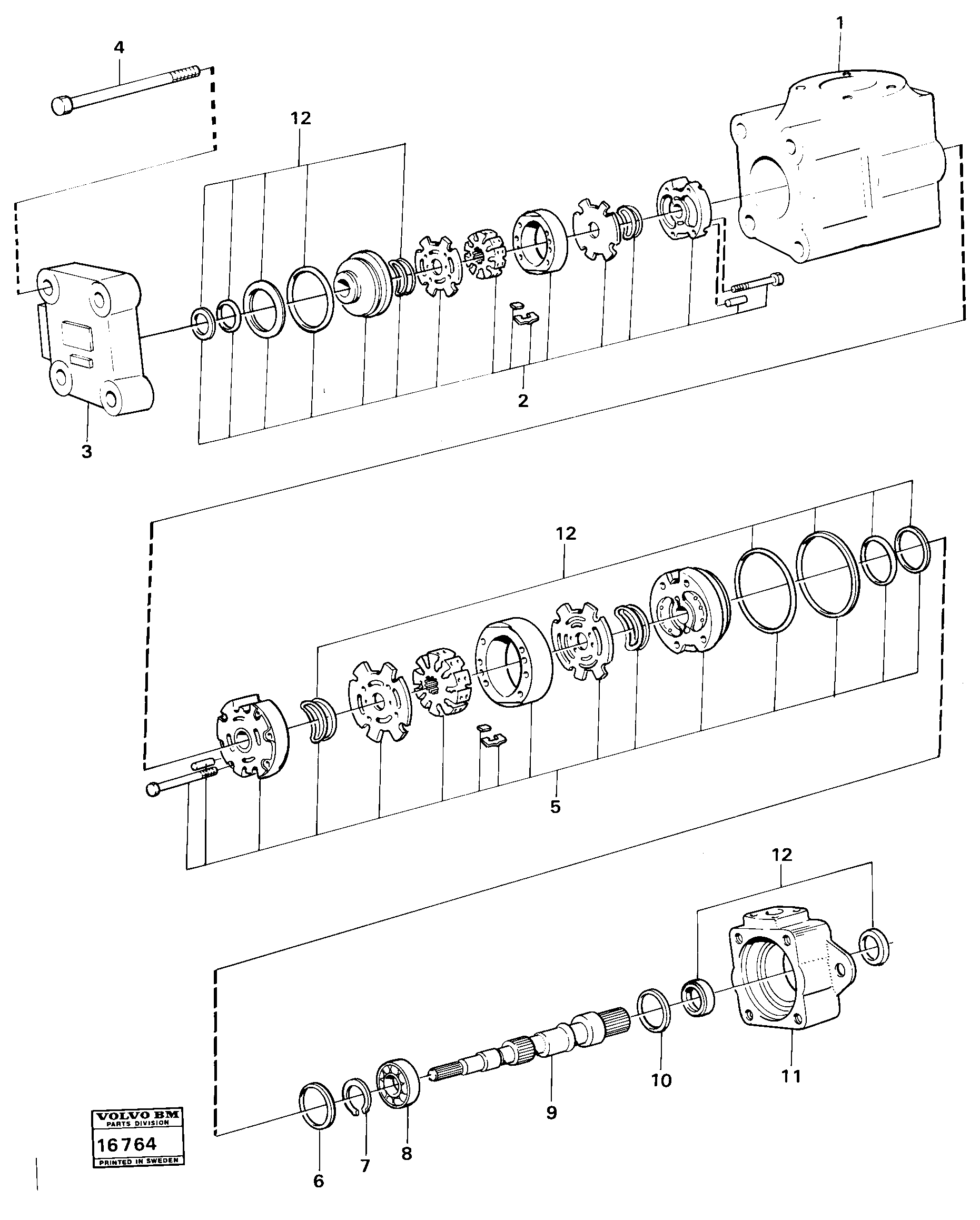 Схема запчастей Volvo L160 - 106257 Vane pump L160 VOLVO BM L160