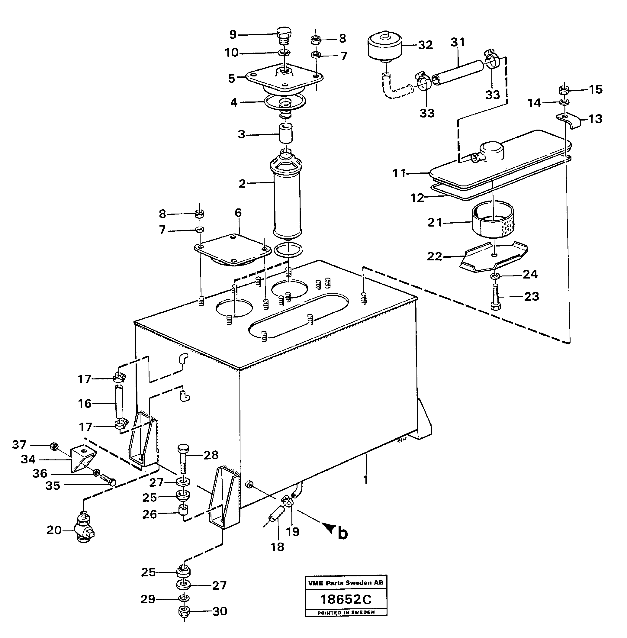 Схема запчастей Volvo L160 - 1704 Гидробак L160 VOLVO BM L160