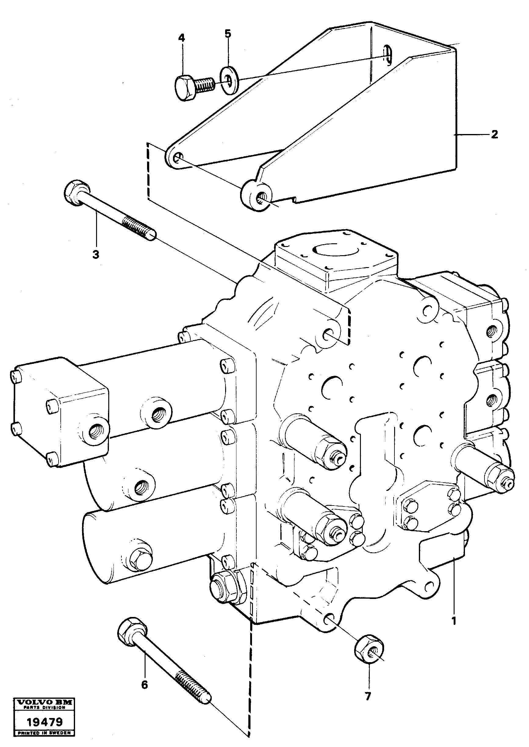 Схема запчастей Volvo L160 - 39946 Anchorage to control valve L160 VOLVO BM L160
