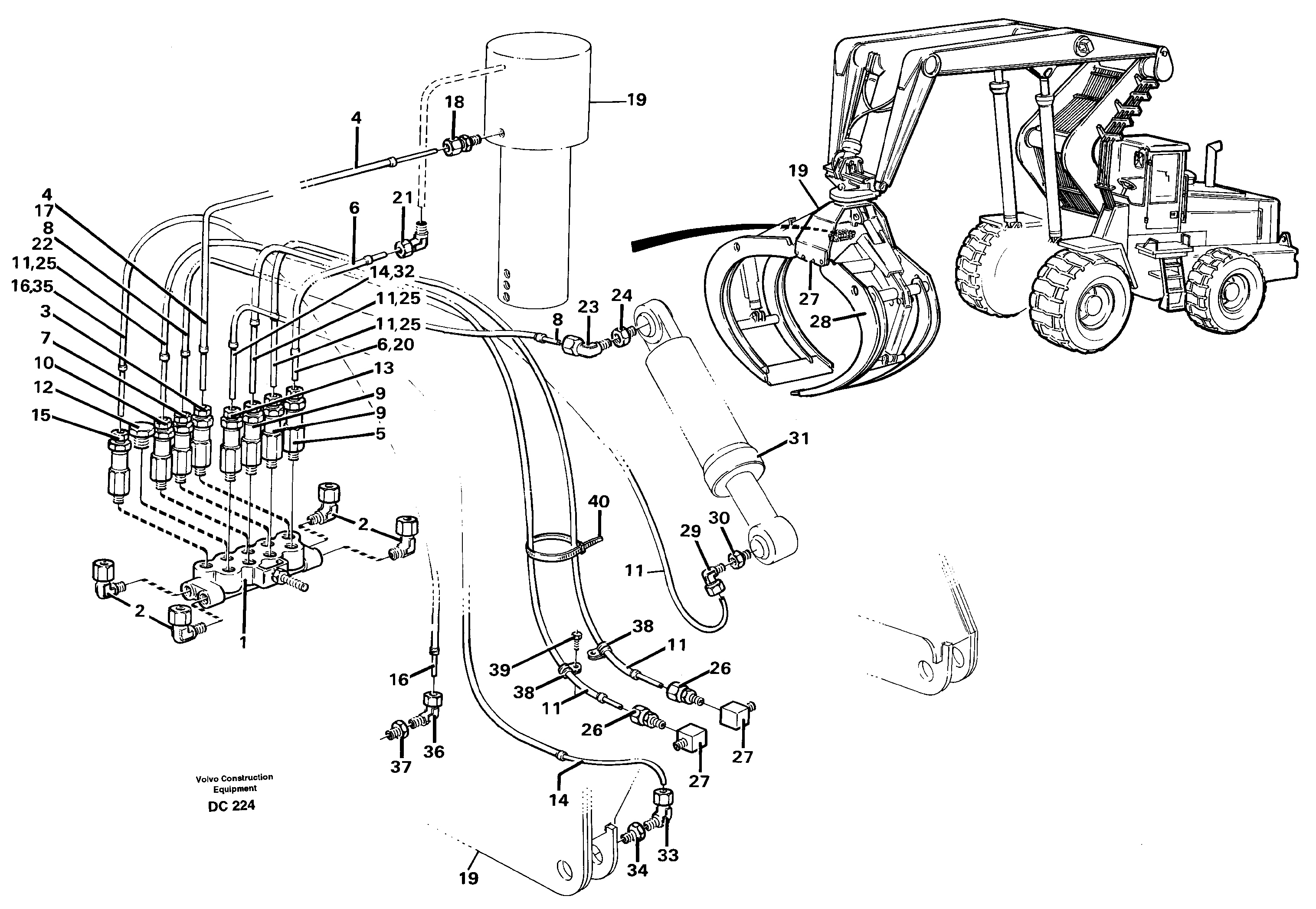 Схема запчастей Volvo L160 - 69758 Distribution block, B6 ATTACHMENTS ATTACHMENTS MISCELLANEOUS